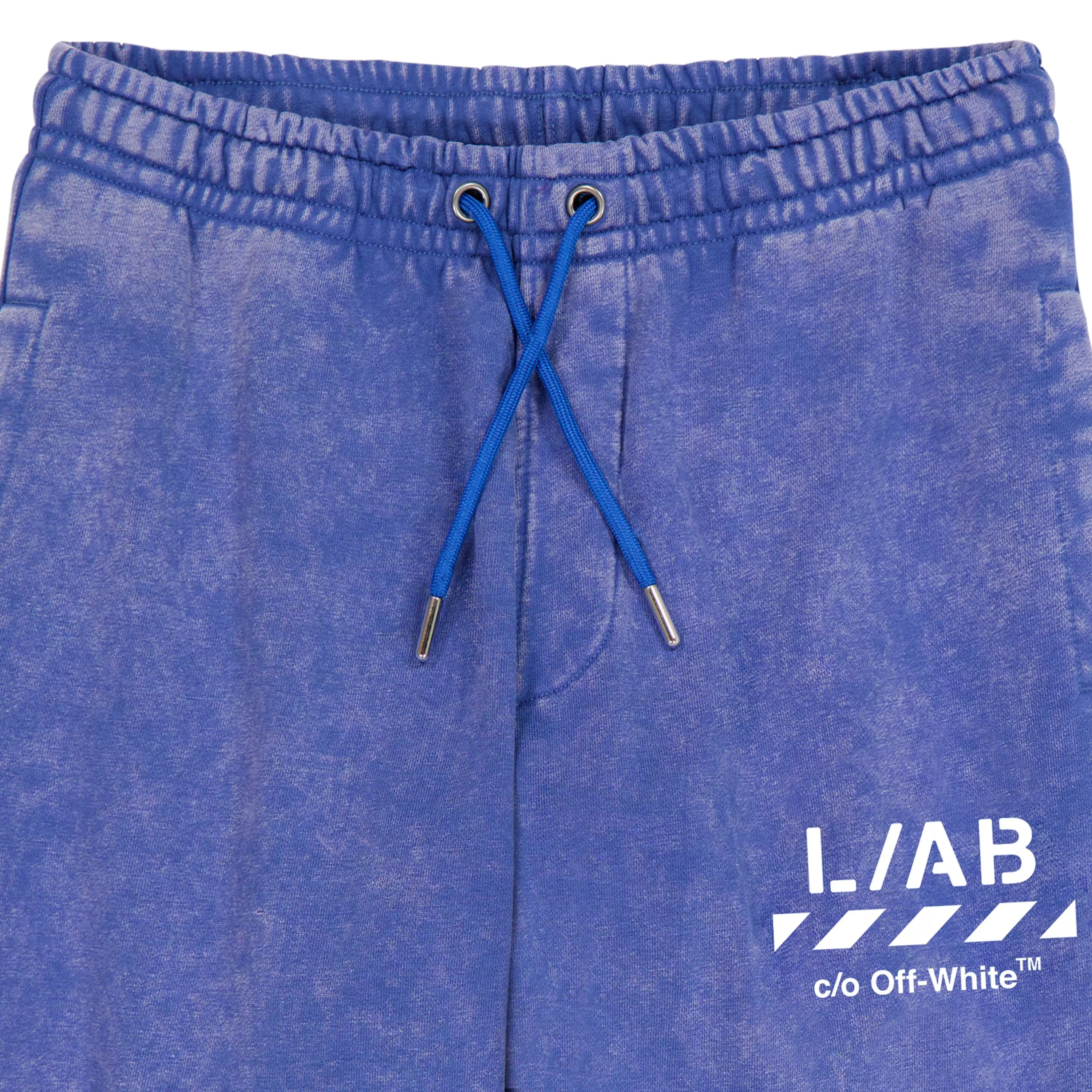 L/AB c/o Off-White Big Boys' Diagonal Garment Wash Joggers - BLUE