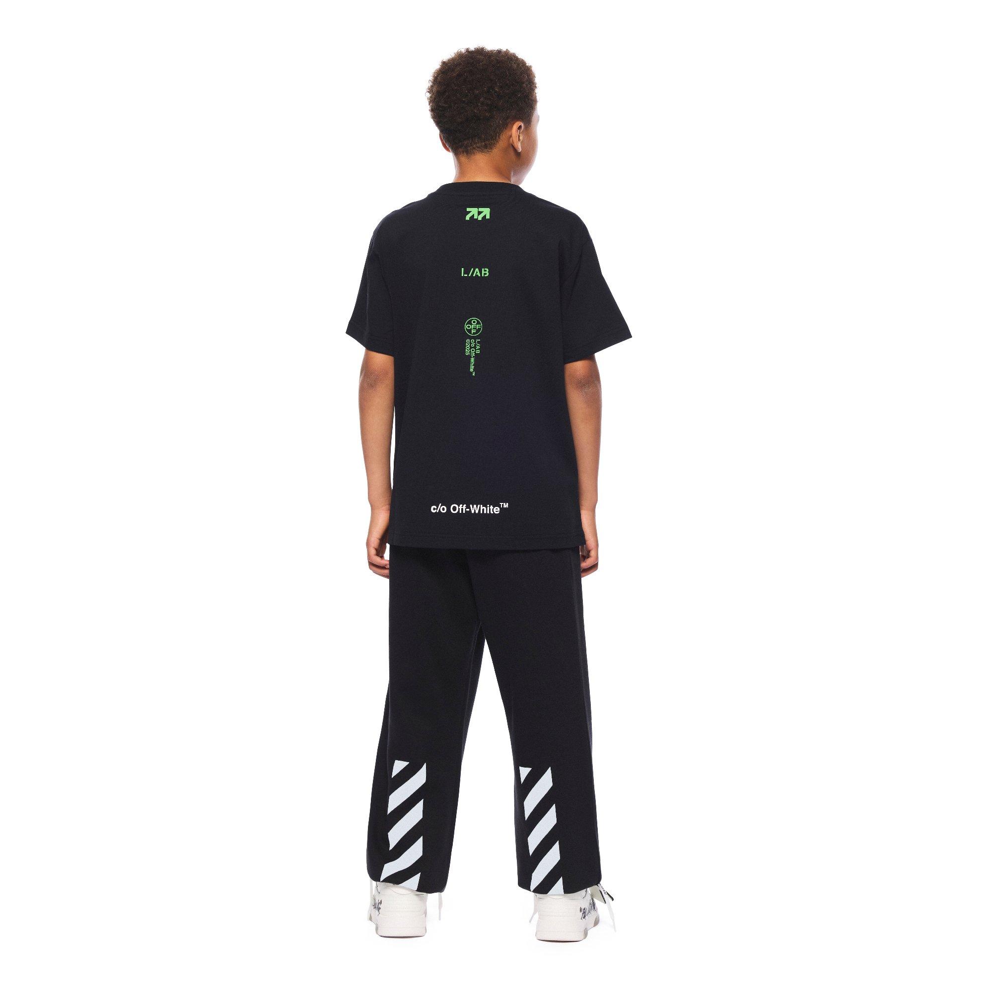 L/AB c/o Off-White Big Boys'&nbsp;Stacked Tee - BLACK