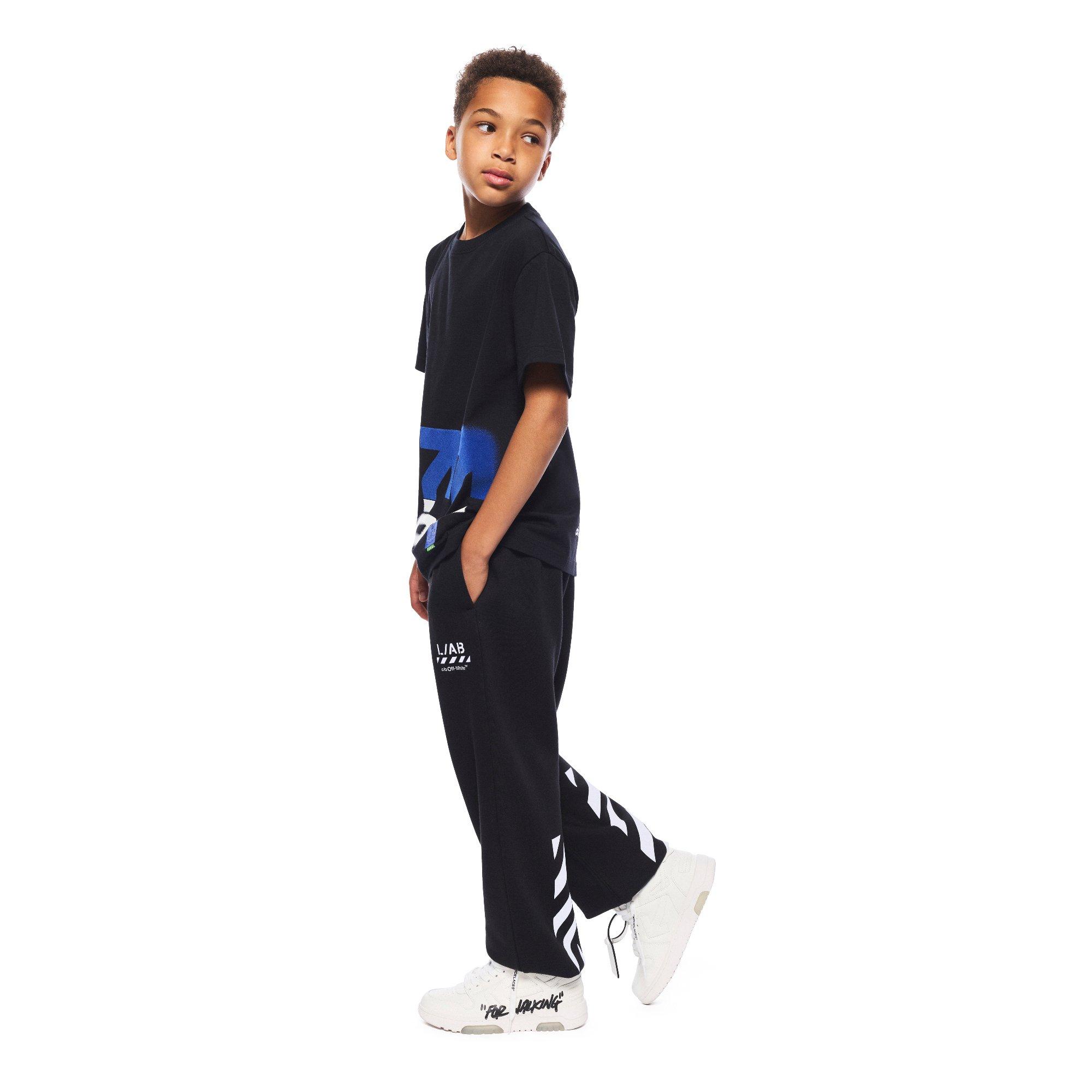 L/AB c/o Off-White Big Boys'&nbsp;Stacked Tee - BLACK