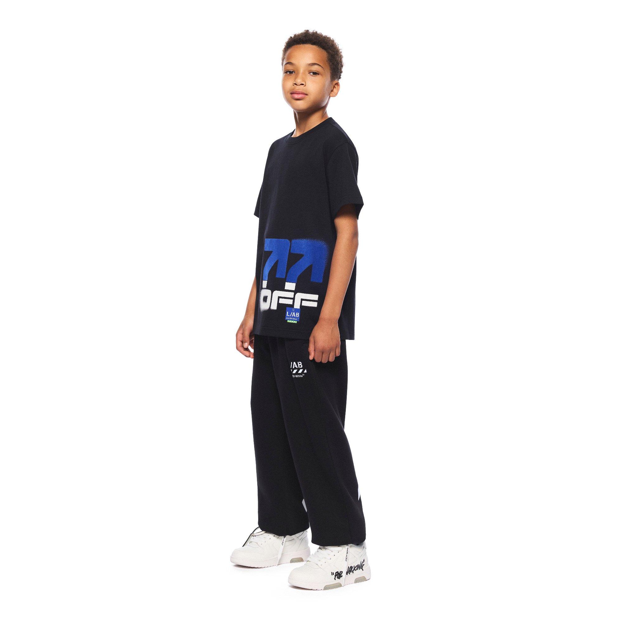 L/AB c/o Off-White Big Boys'&nbsp;Stacked Tee - BLACK
