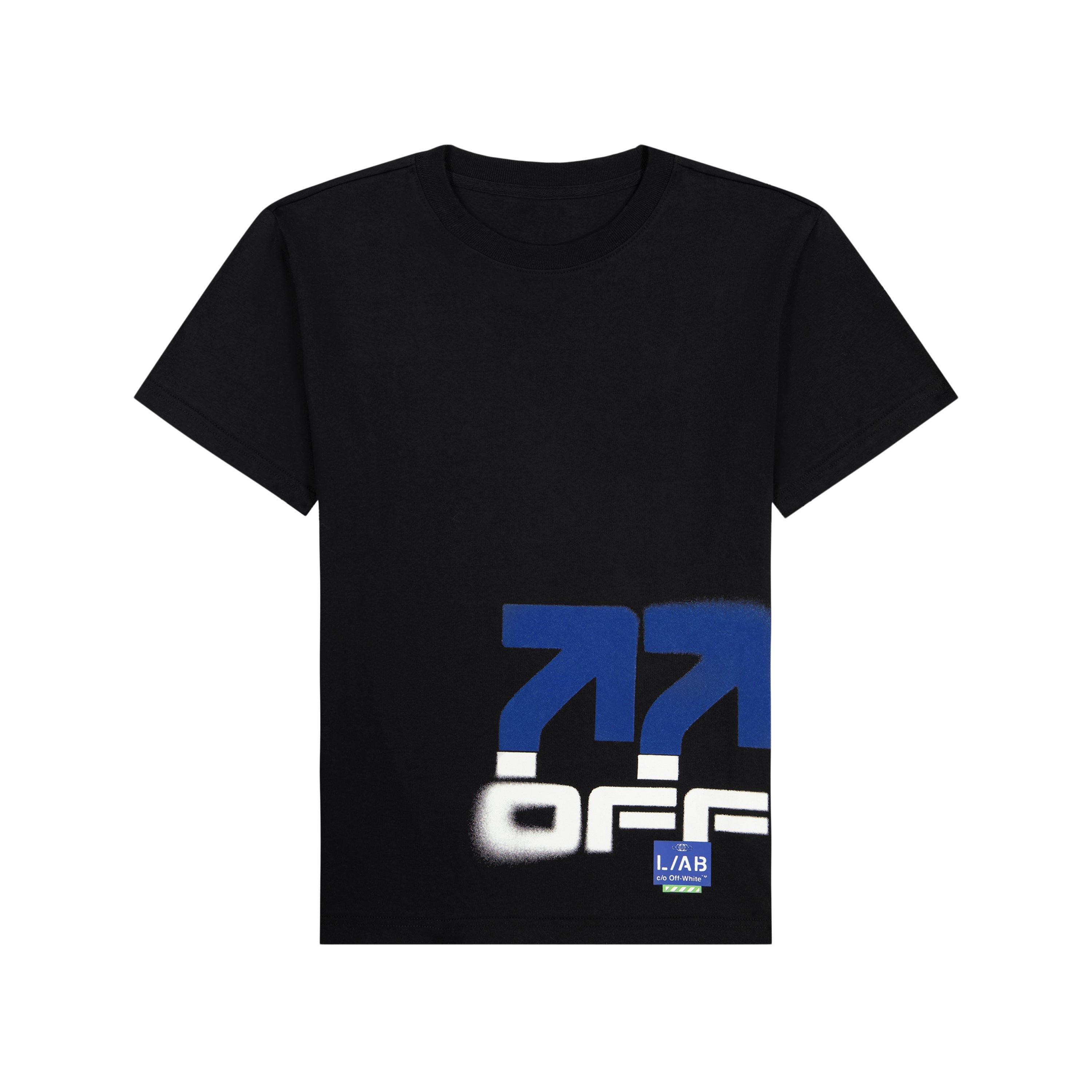 L/AB c/o Off-White Big Boys'&nbsp;Stacked Tee - BLACK