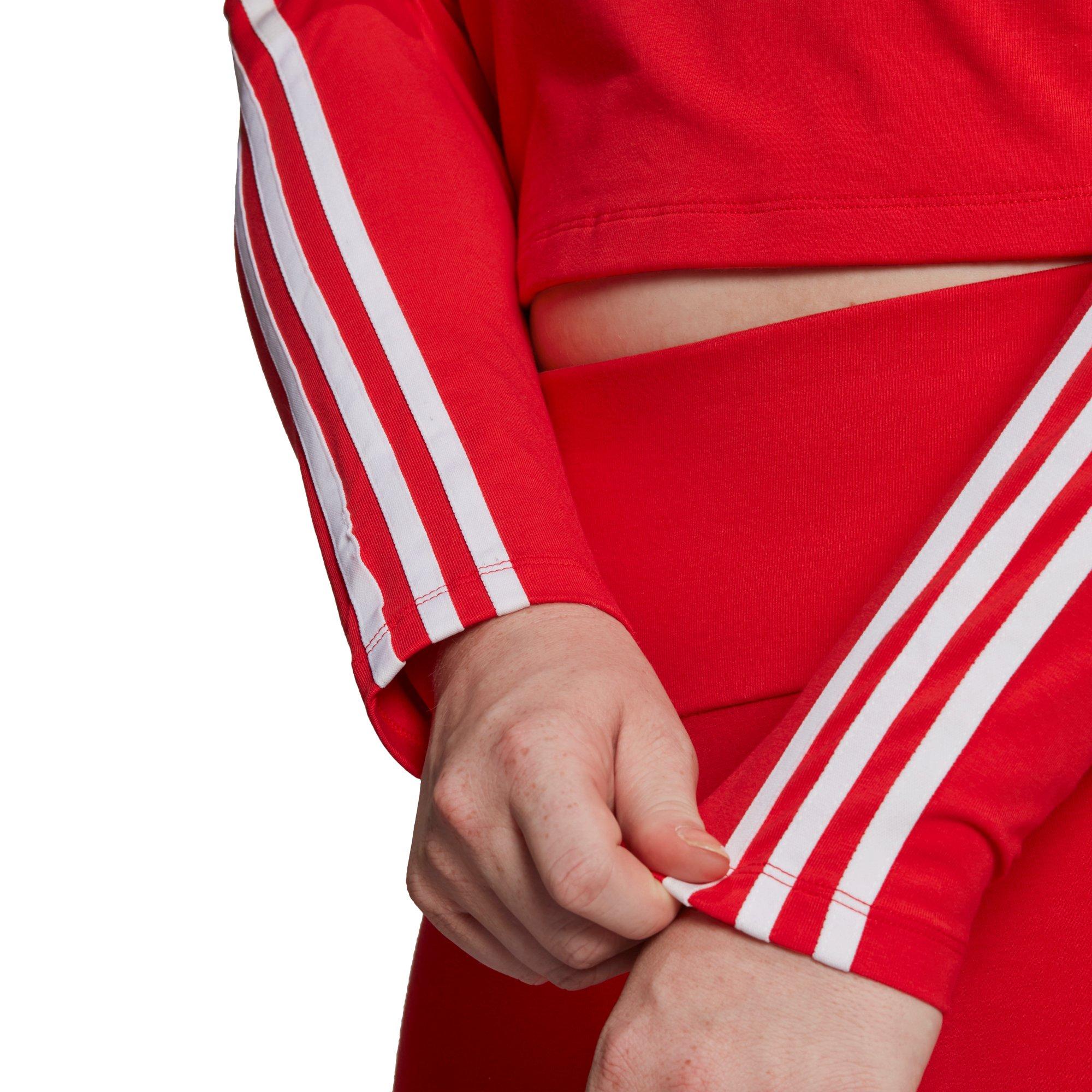 adidas Originals Women\'s Tee-Red/Black Long | Sleeve Hibbett Adicolor Gear City Classics 