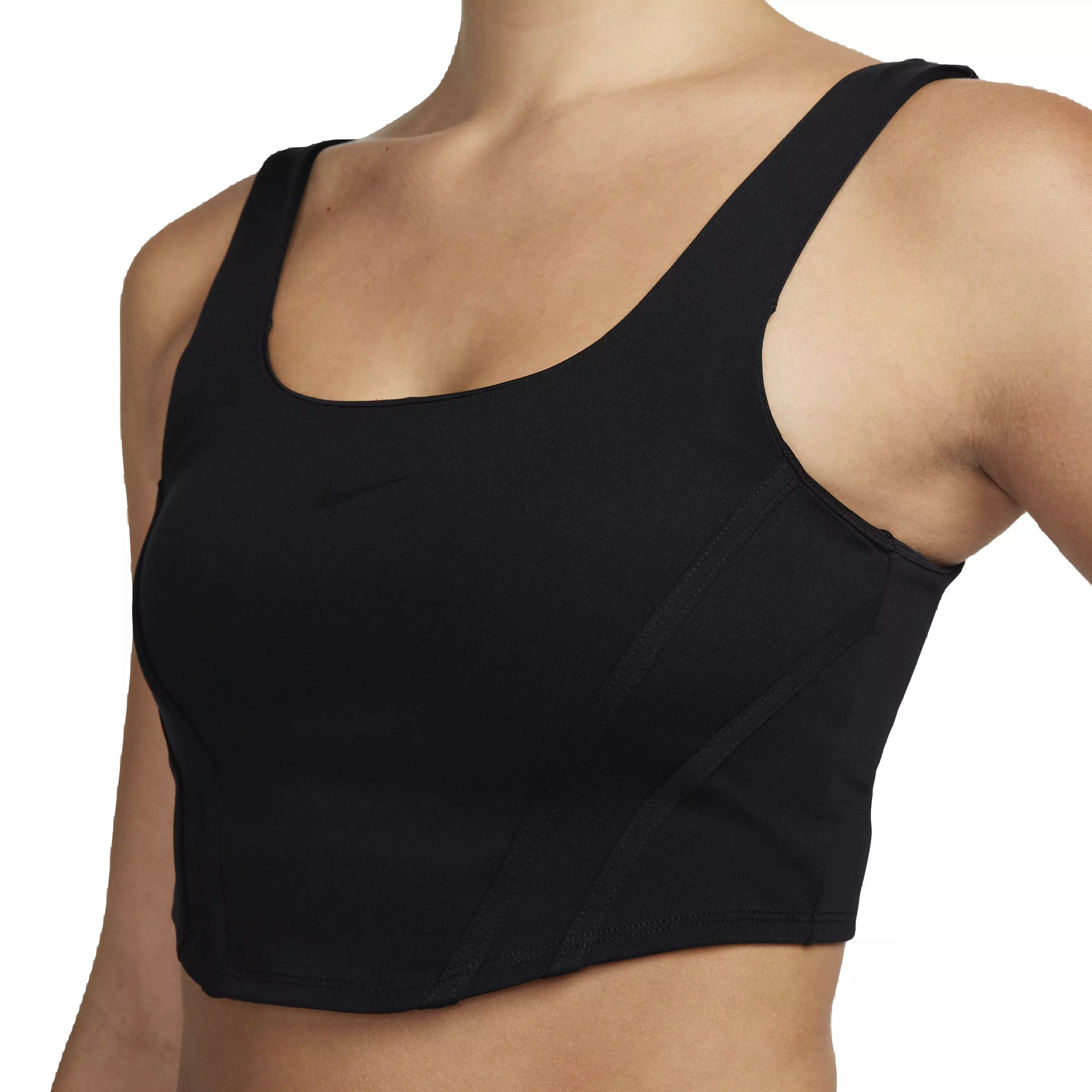 Nike Women's Sportswear Light-Support Padded Corset Bra - BLACK