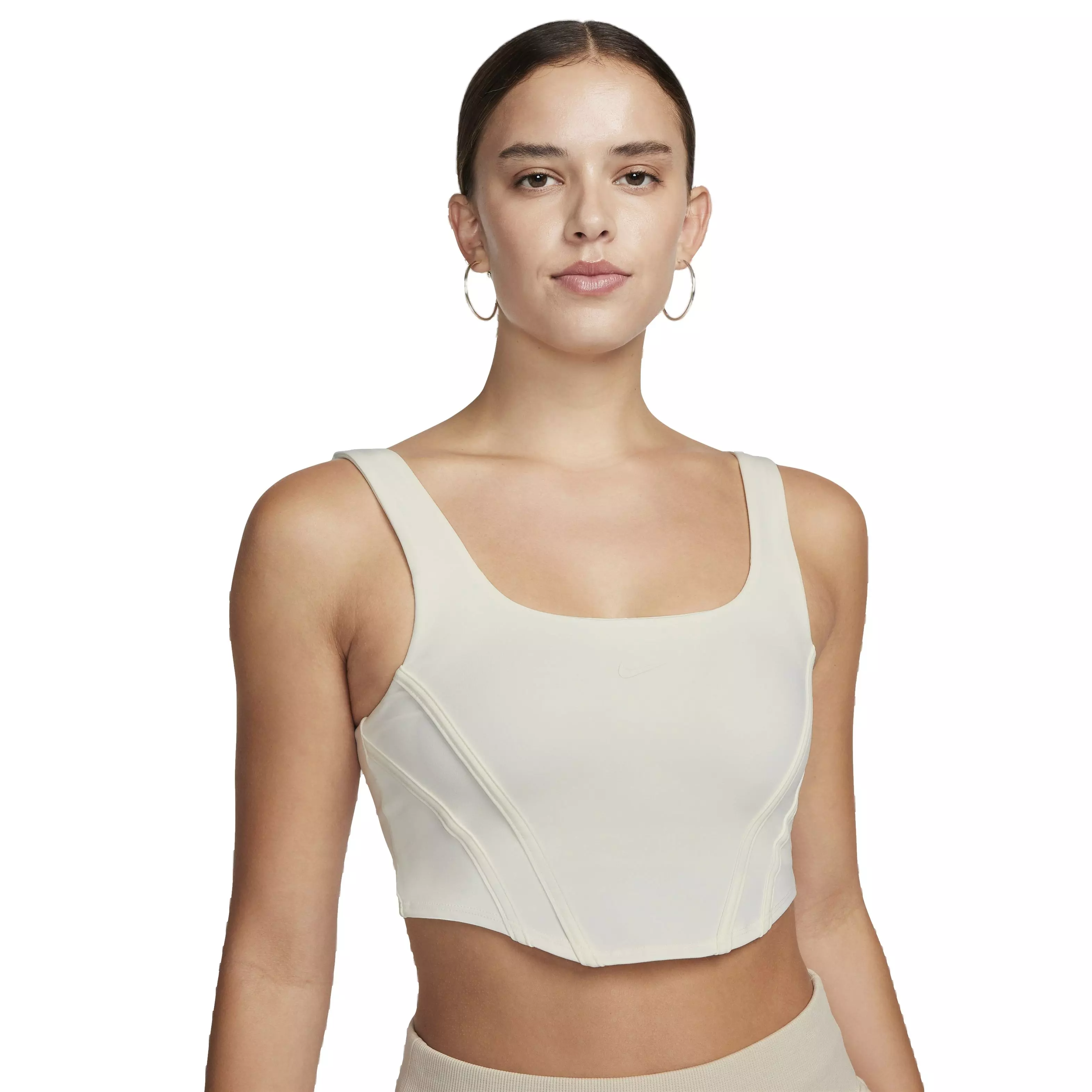 Nike Women's Sportswear Light-Support Padded Corset Bra - WHITE