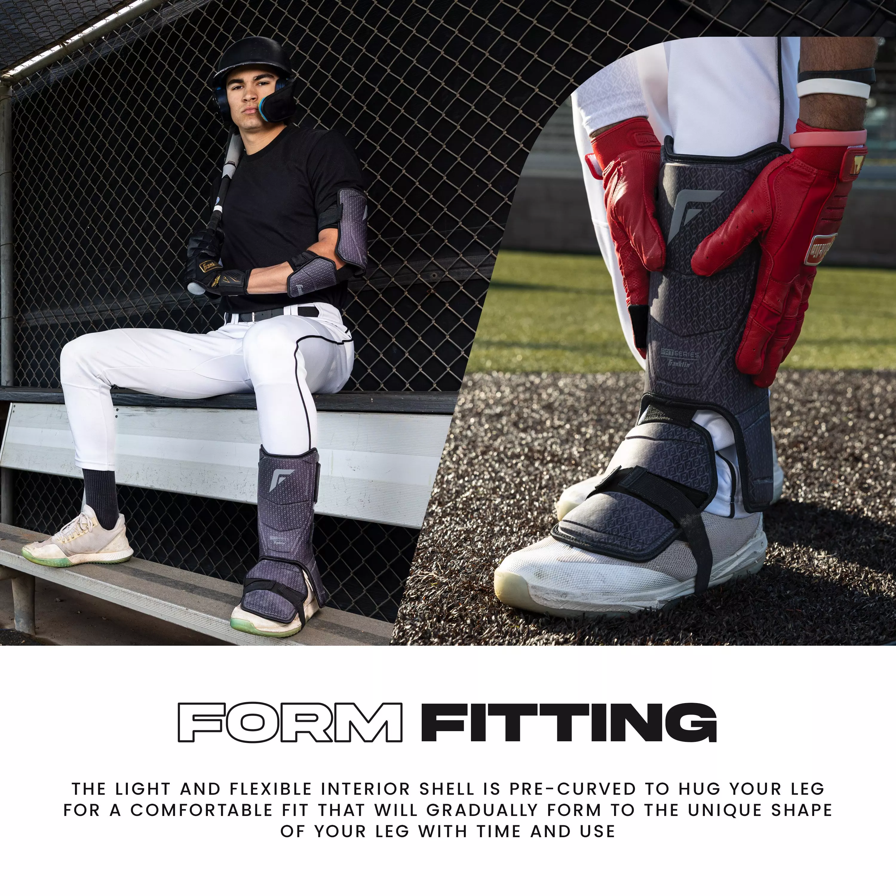 Franklin Baseball PRT DST Protective Leg Guard - BLACK