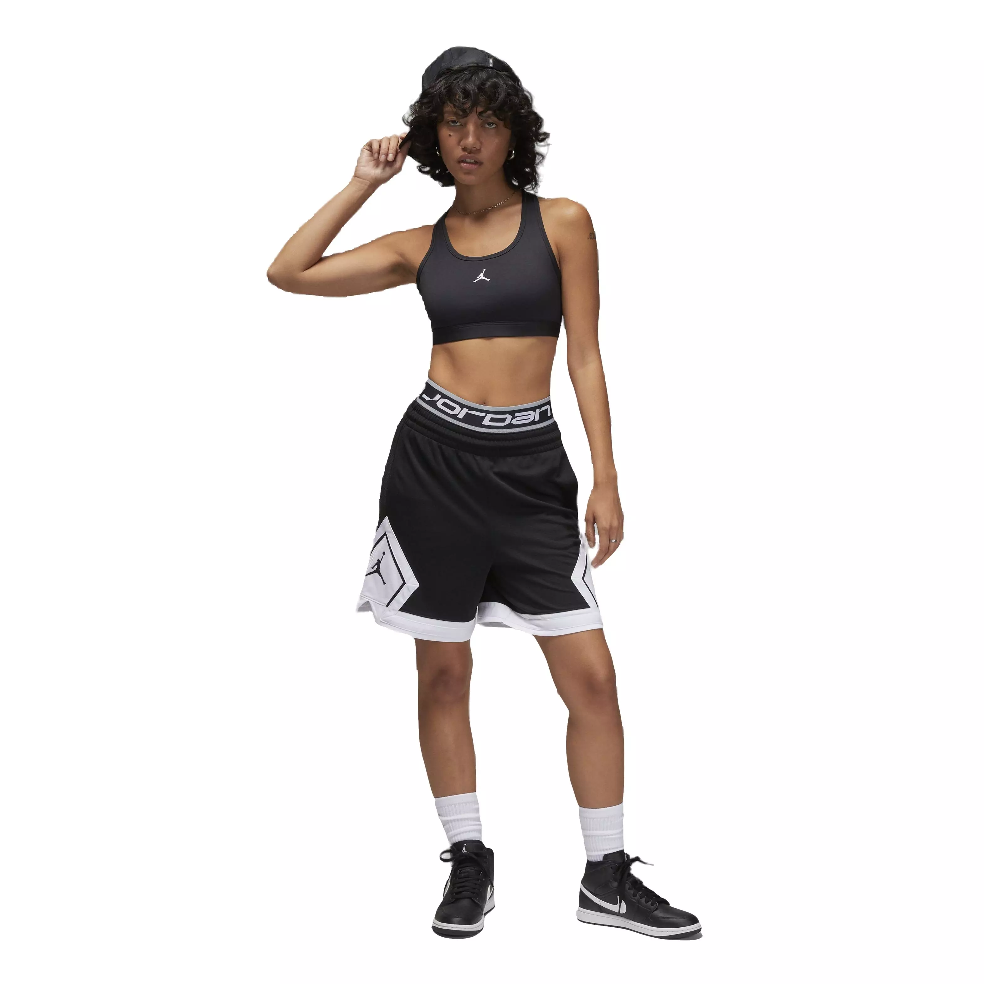 Jordan Women's Medium Support Padded Jumpman Bra - BLACK