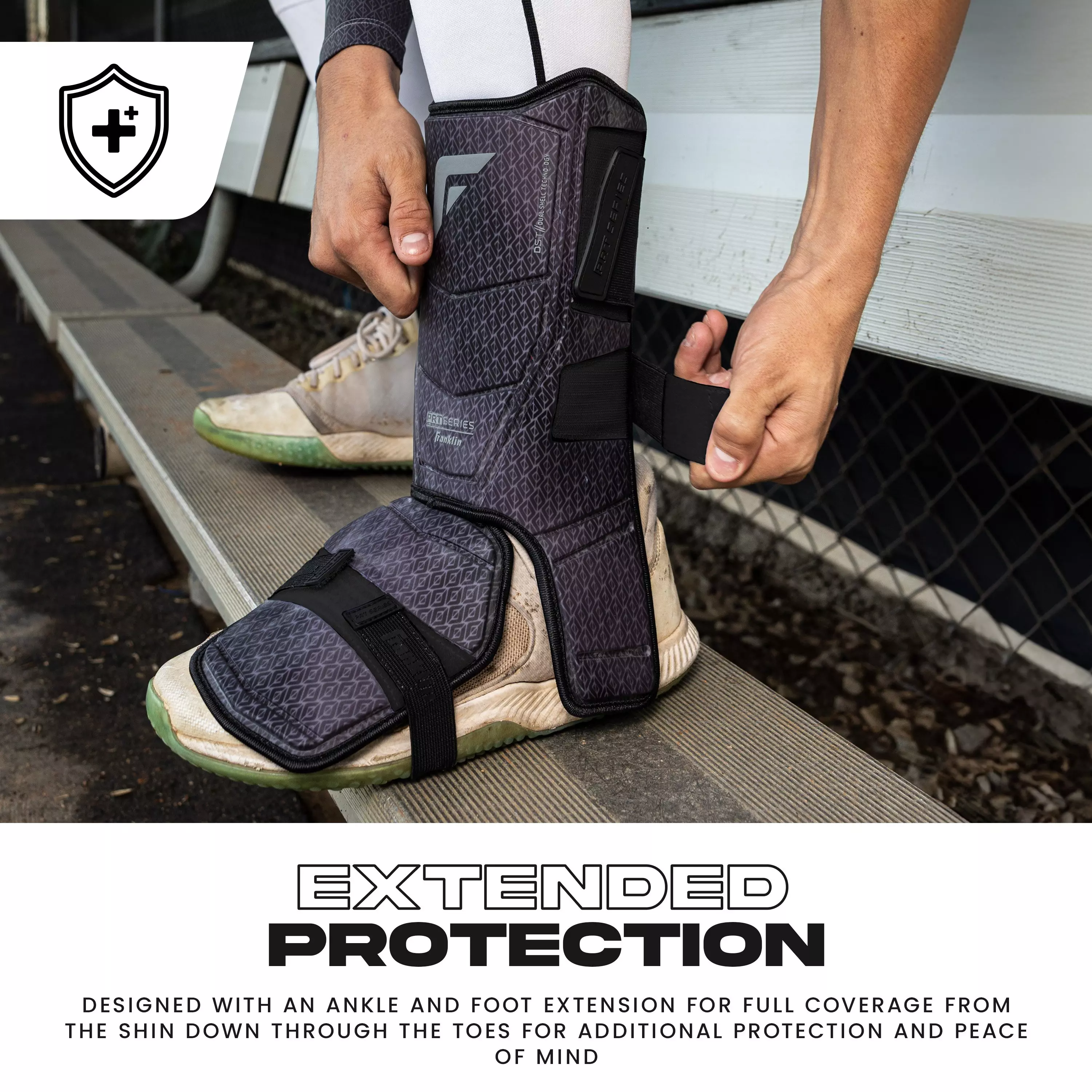 Franklin Youth Baseball PRT DST Protective Leg Guard - BLACK