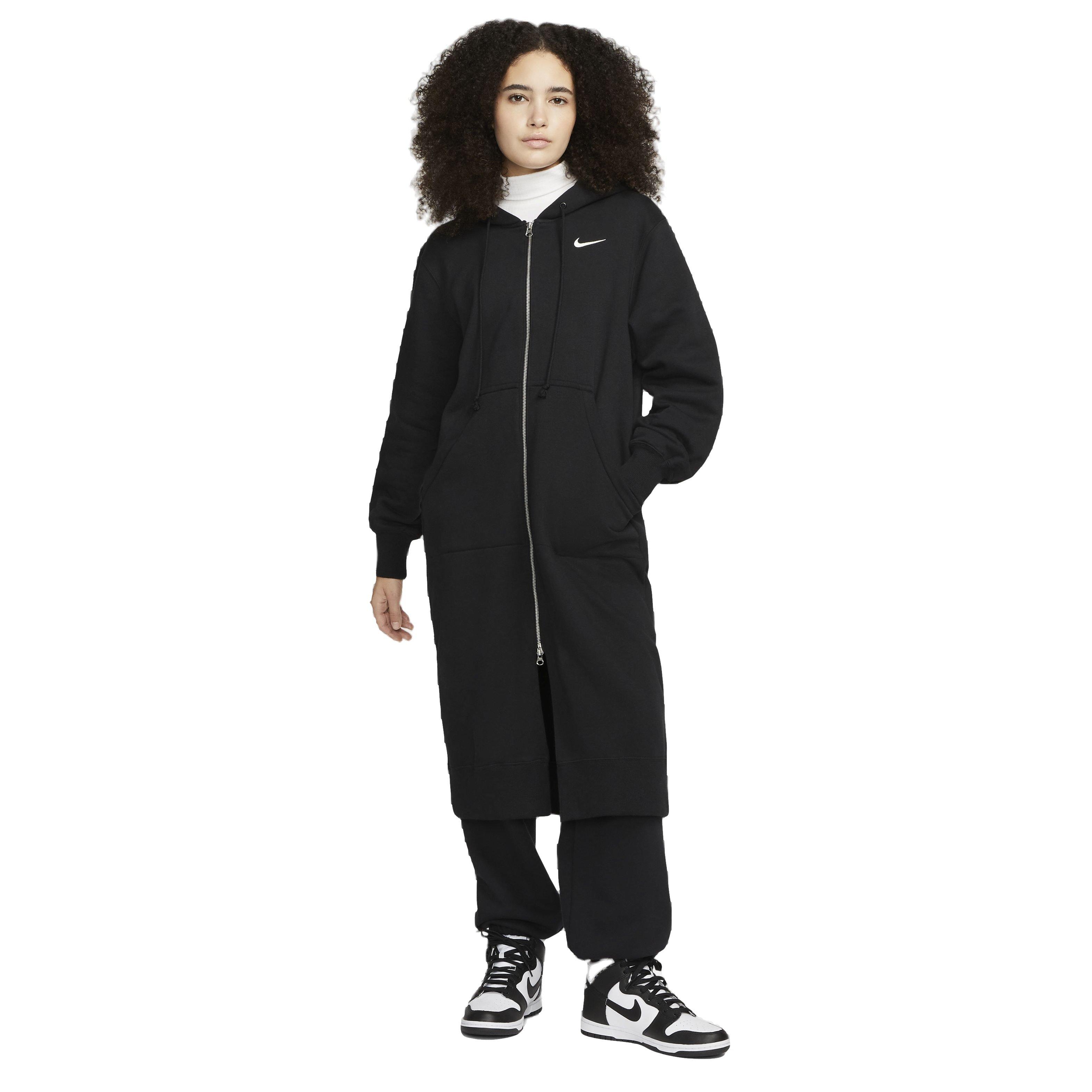Nike Women's Sportswear Phoenix Fleece Oversized Long Full-Zip Jacket - BLACK Thumbnail View 1