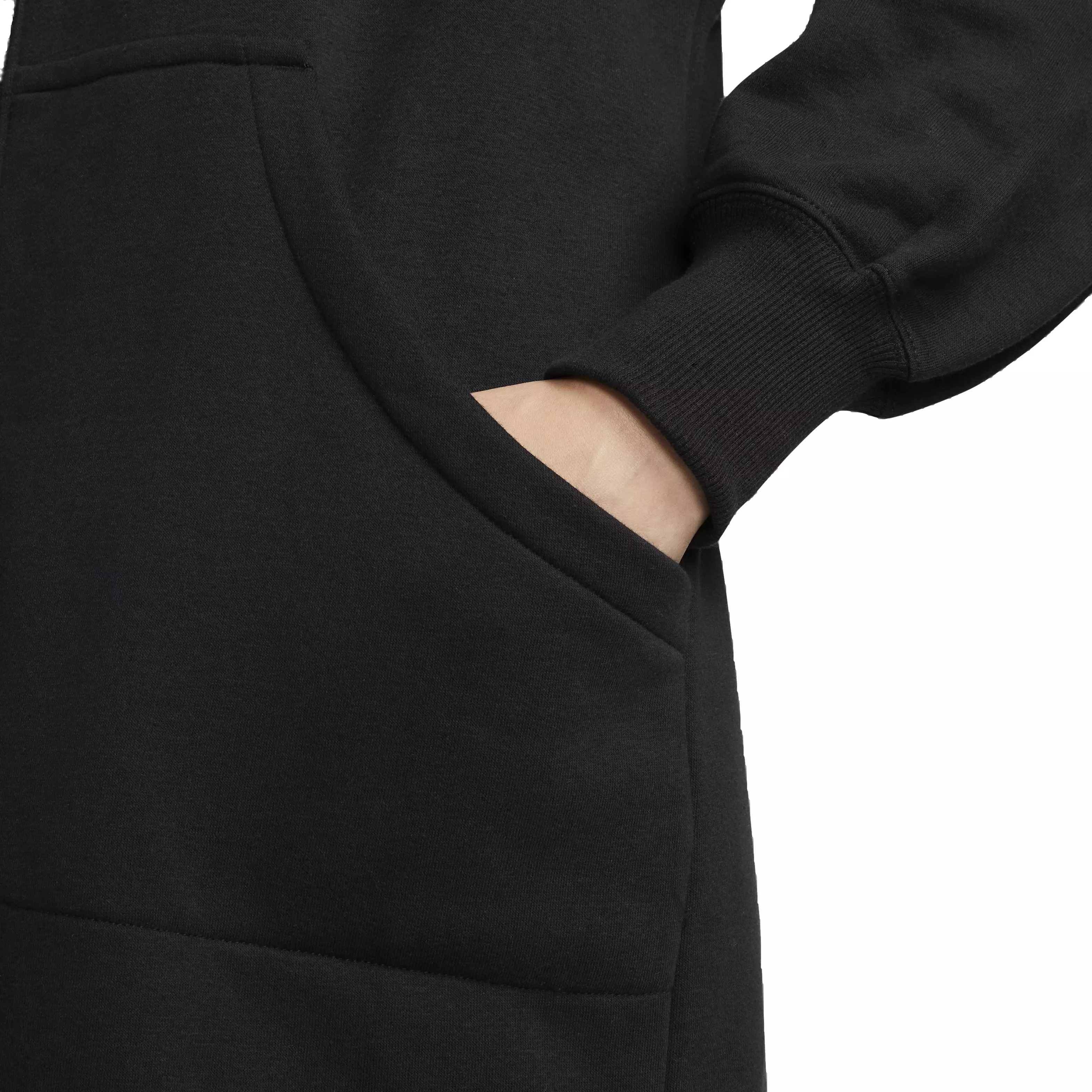 Nike Women's Sportswear Phoenix Fleece Oversized Long Full-Zip Jacket - BLACK