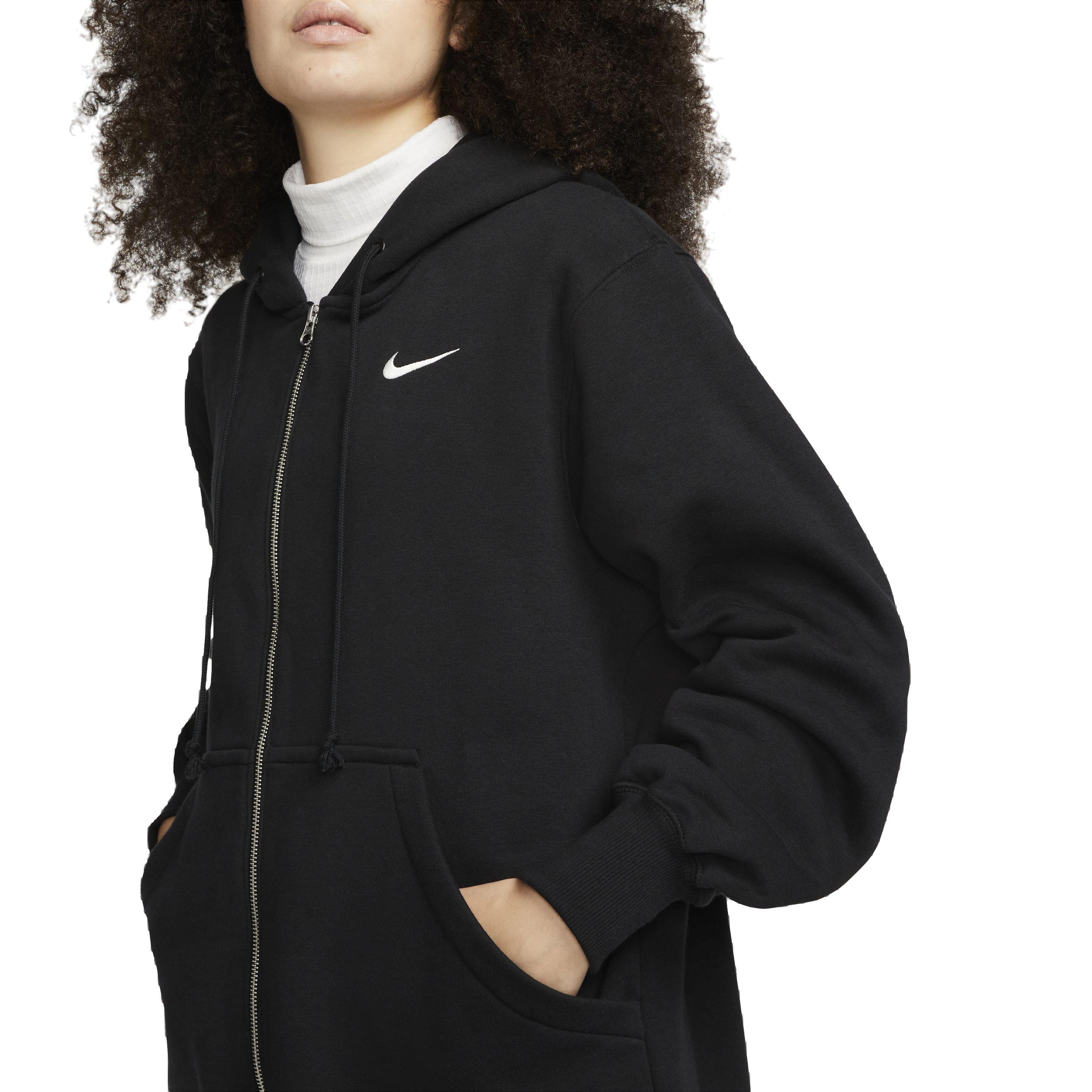 Nike Women's Sportswear Phoenix Fleece Oversized Long Full-Zip Jacket - BLACK Thumbnail View 6