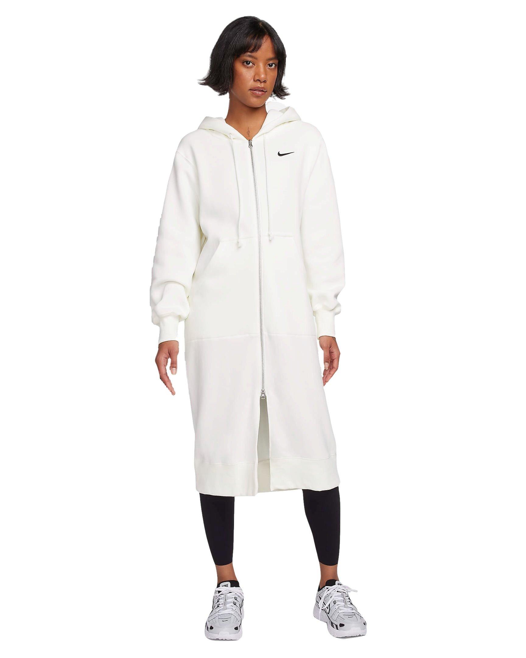 Nike Women's Sportswear Phoenix Fleece Oversized Long Full-Zip Jacket - WHITE Thumbnail View 1
