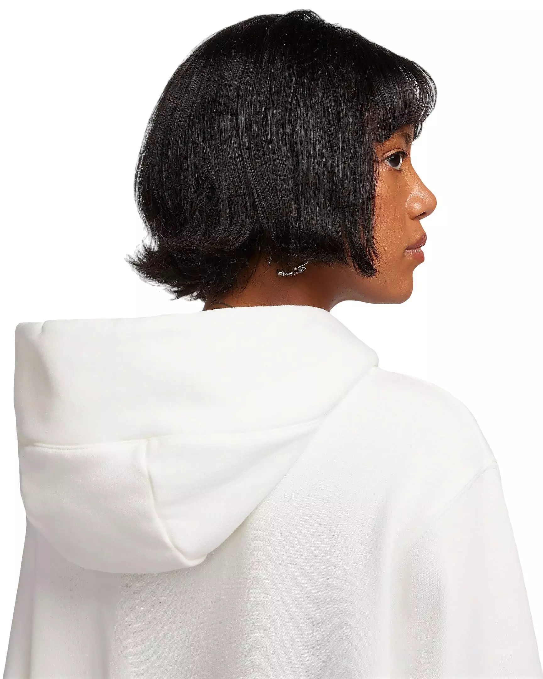 Nike Women's Sportswear Phoenix Fleece Oversized Long Full-Zip Jacket - WHITE