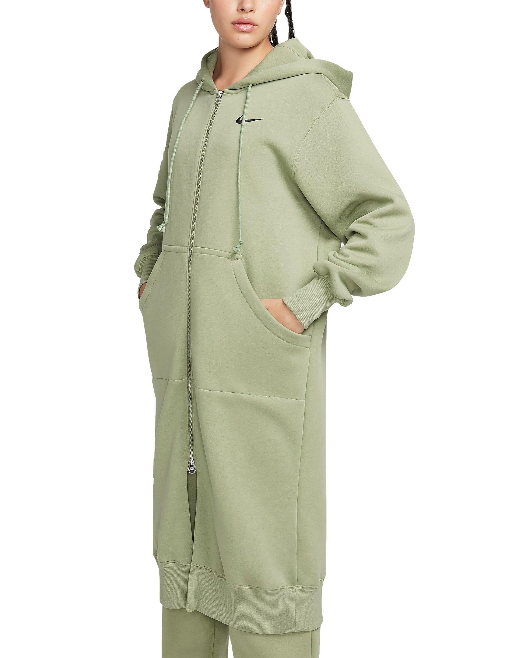 Nike Women's Sportswear Phoenix Fleece Oversized Long Full-Zip Jacket - GREEN Thumbnail View 5