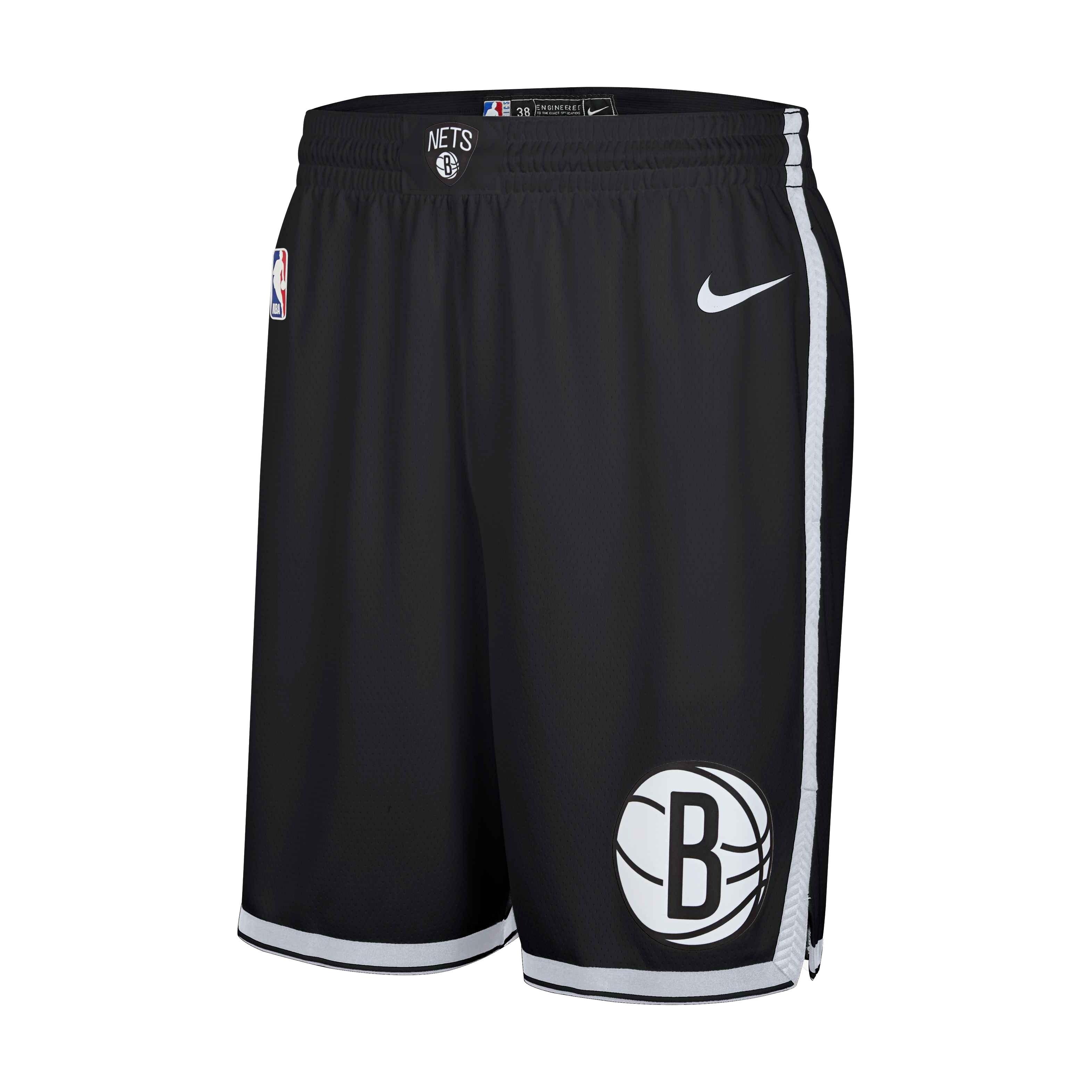Nike Big Kids' Dri-FIT NBA Brooklyn Nets Replica Swingman Basketball Shorts -Black - BLACK Thumbnail View 1