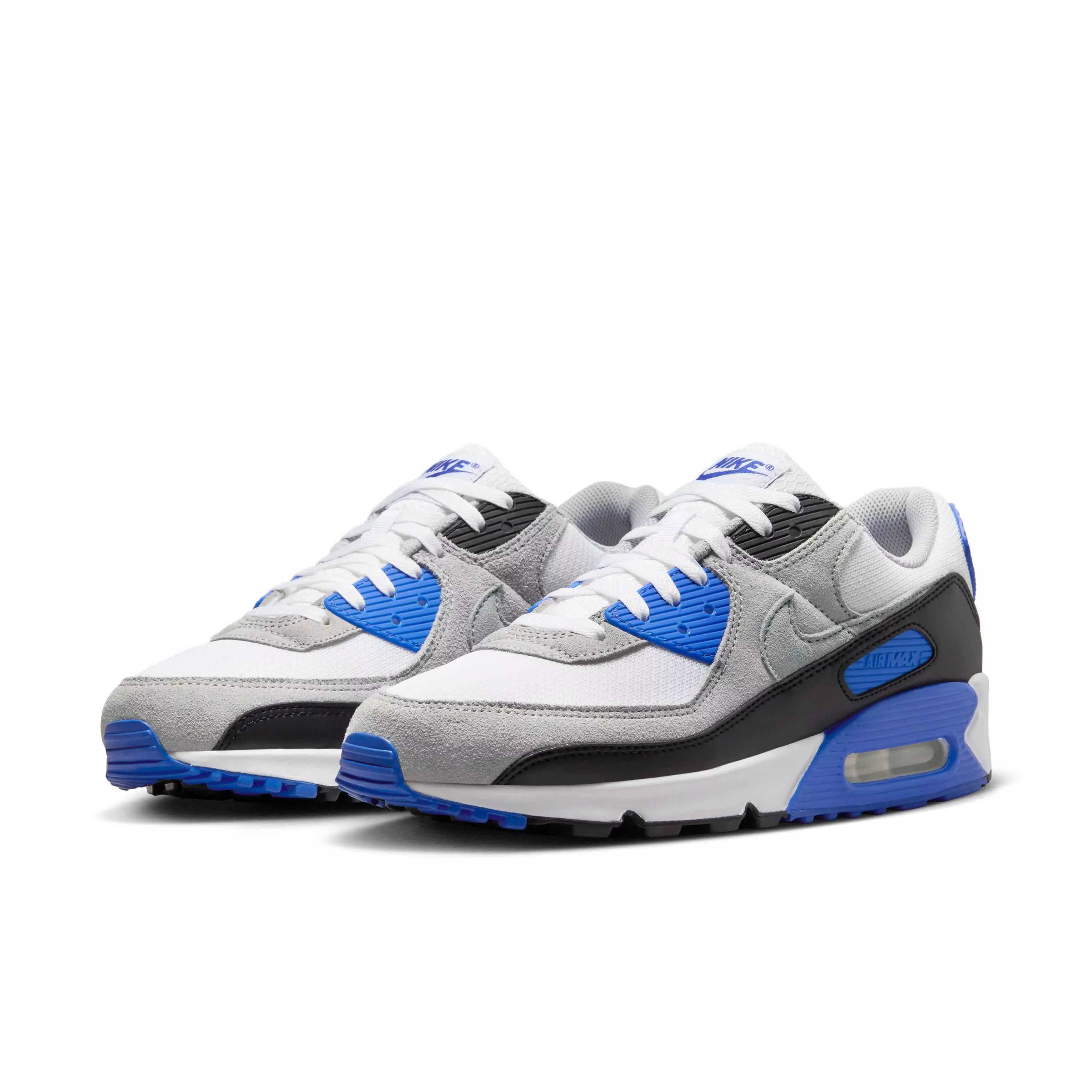 Nike Air Max 90 "White/Light Smoke Grey/Black/Particle Grey" Men's Shoe - WHITE/LT GREY/BLACK/GREY