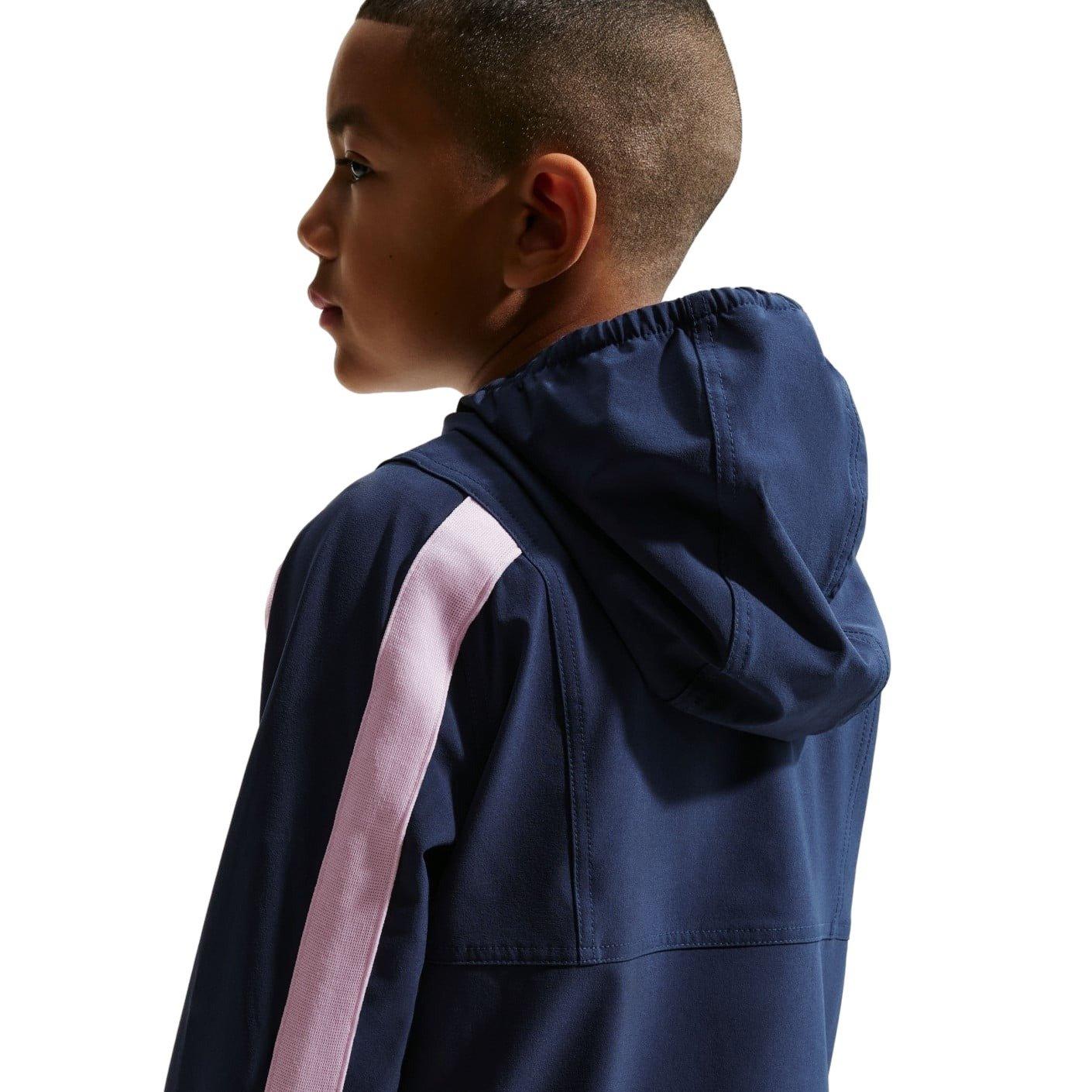Nike Big Kids' Energy Repel Water-Resistant Woven Soccer Jacket - Navy/Pink - NAVY/PINK Thumbnail View 2