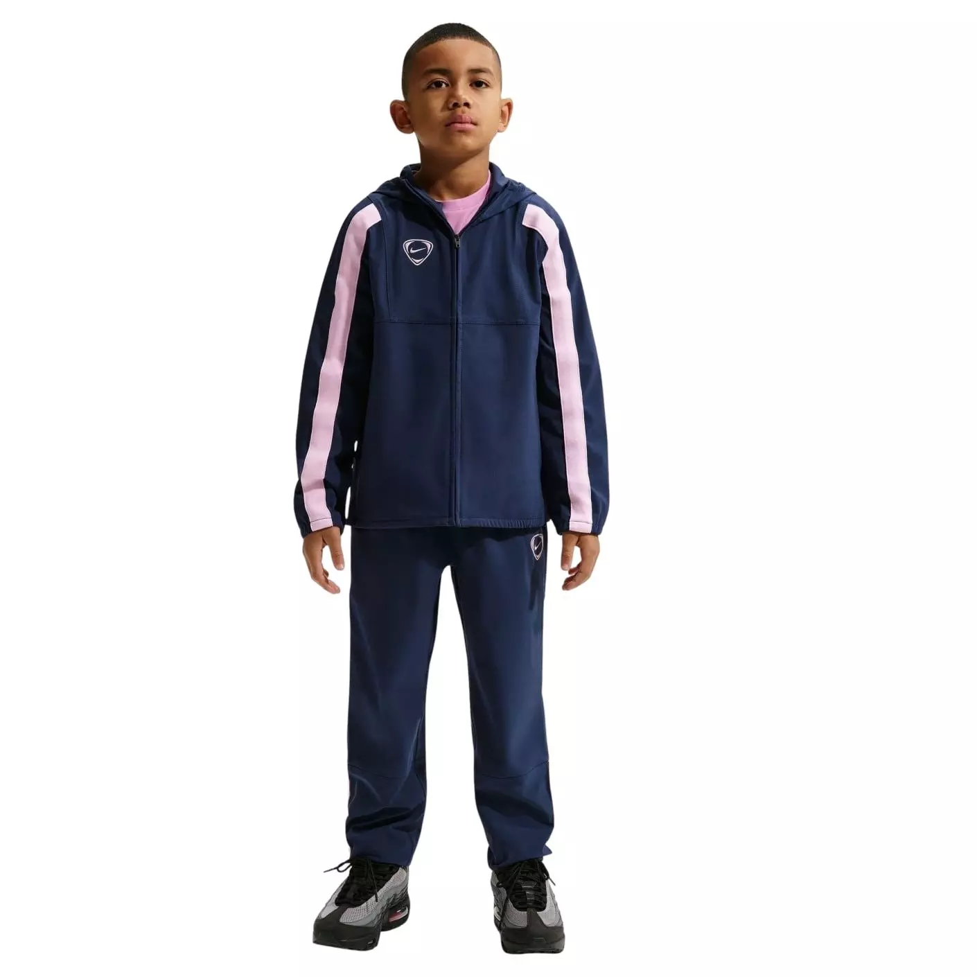 Nike Big Kids' Energy Repel Water-Resistant Woven Soccer Jacket -Navy/Pink - NAVY/PINK