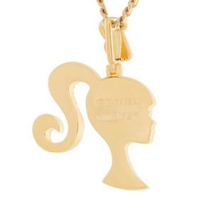 King Ice X Barbie Silhouette Necklace - Gold - GOLD