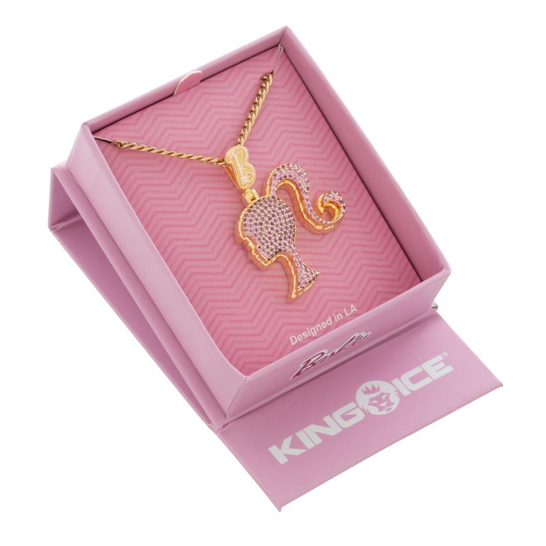 King Ice X Barbie Silhouette Necklace - Gold - GOLD