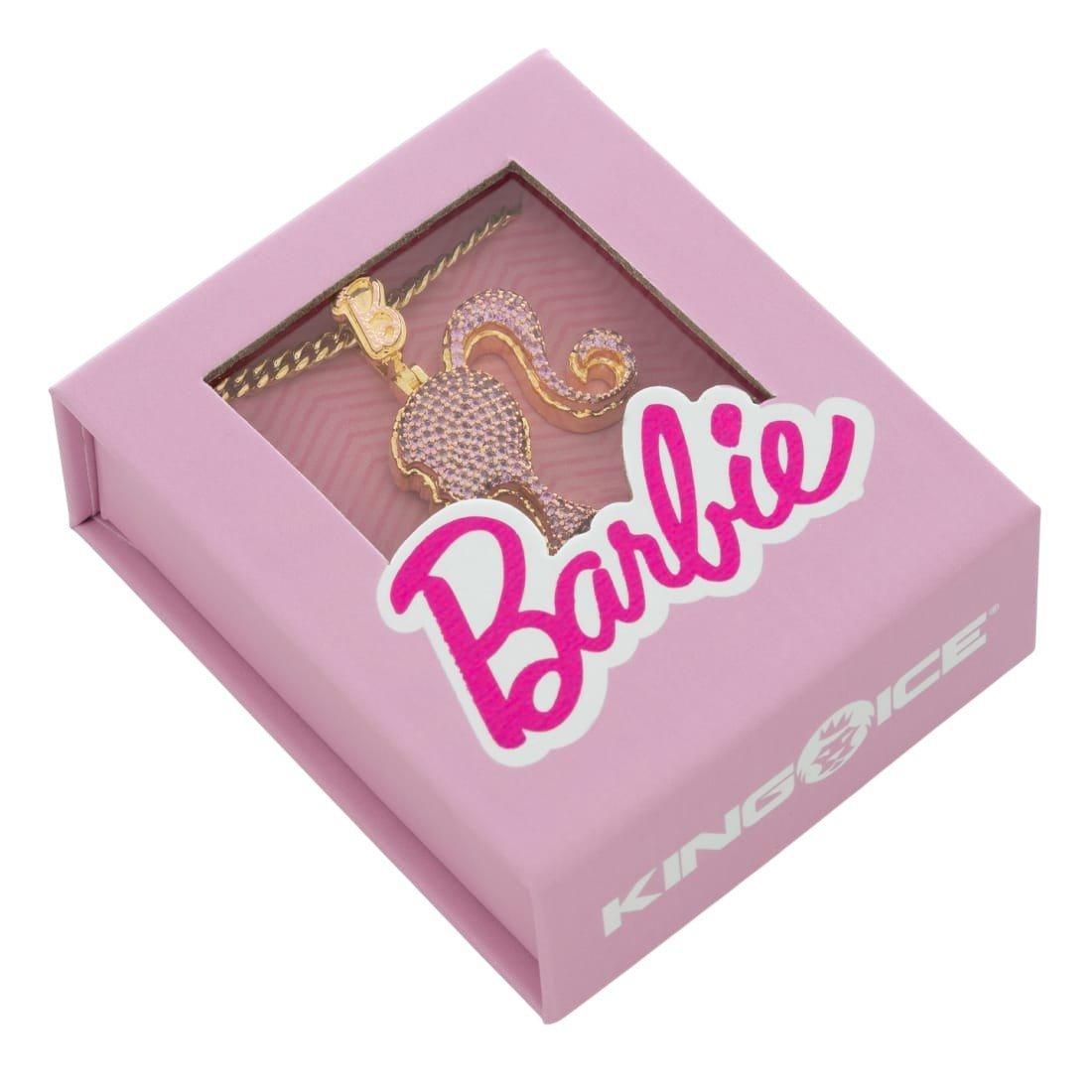 King Ice X Barbie Silhouette Necklace - Gold - GOLD