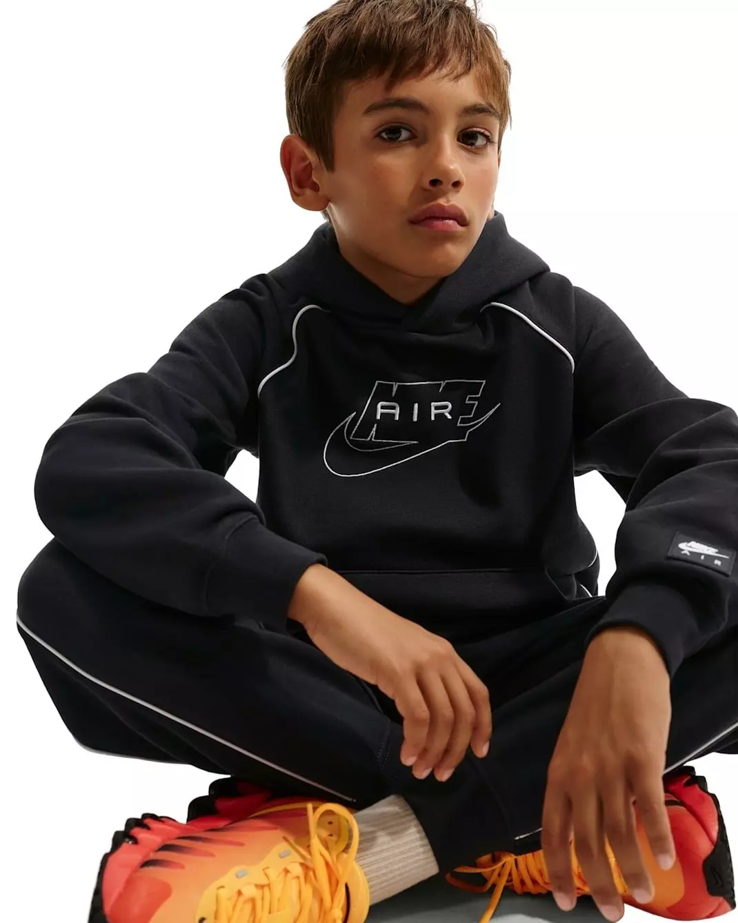 Nike Big Boys' Air Pullover Hoodie - Black - BLACK