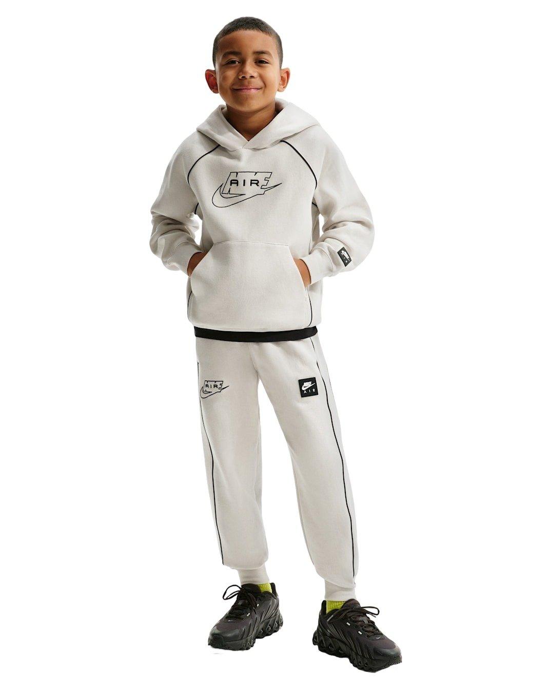 Nike Big Boys' Air Pullover Hoodie - Grey - GREY Thumbnail View 4