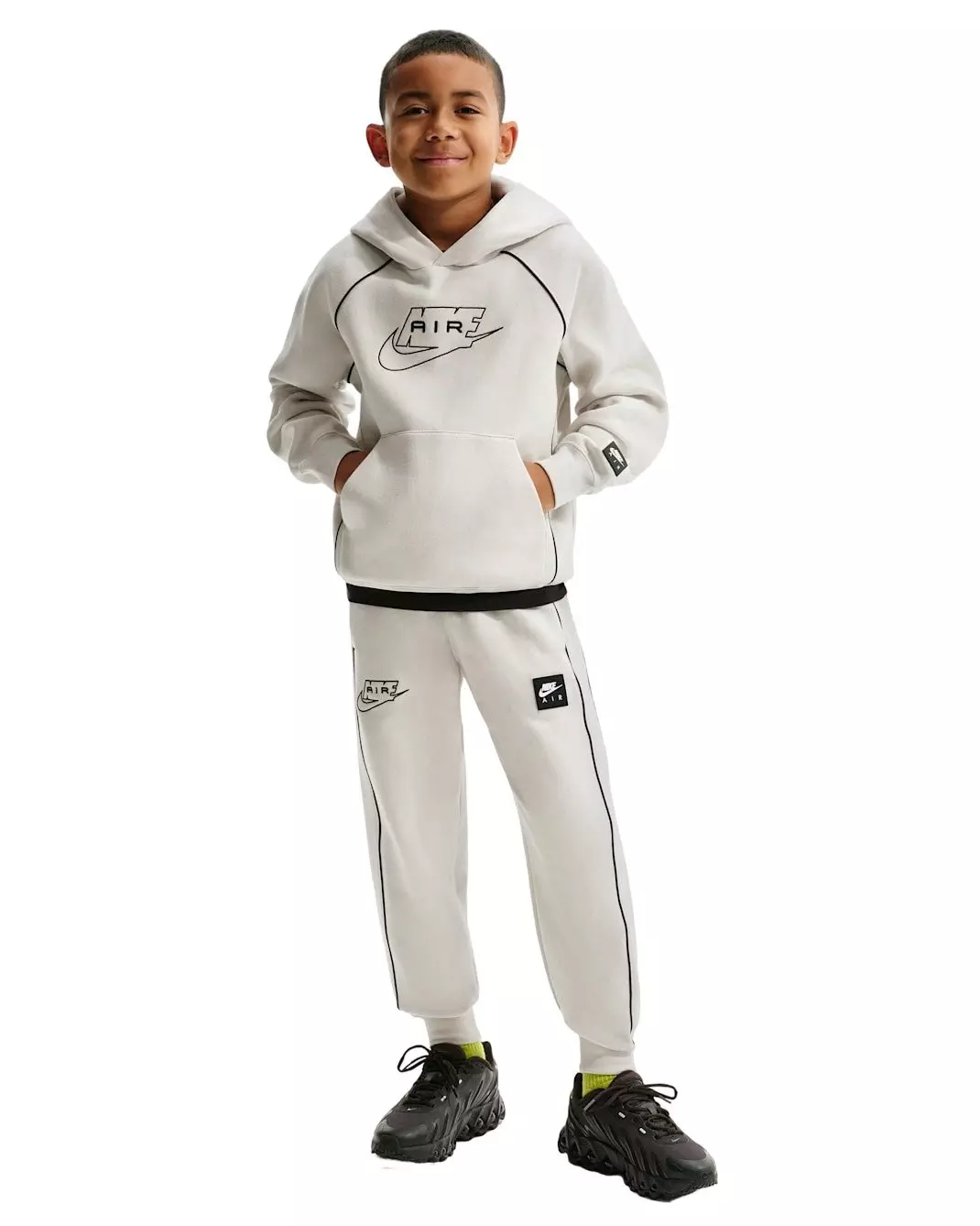 Nike Big Boys' Air Pullover Hoodie - Grey - GREY