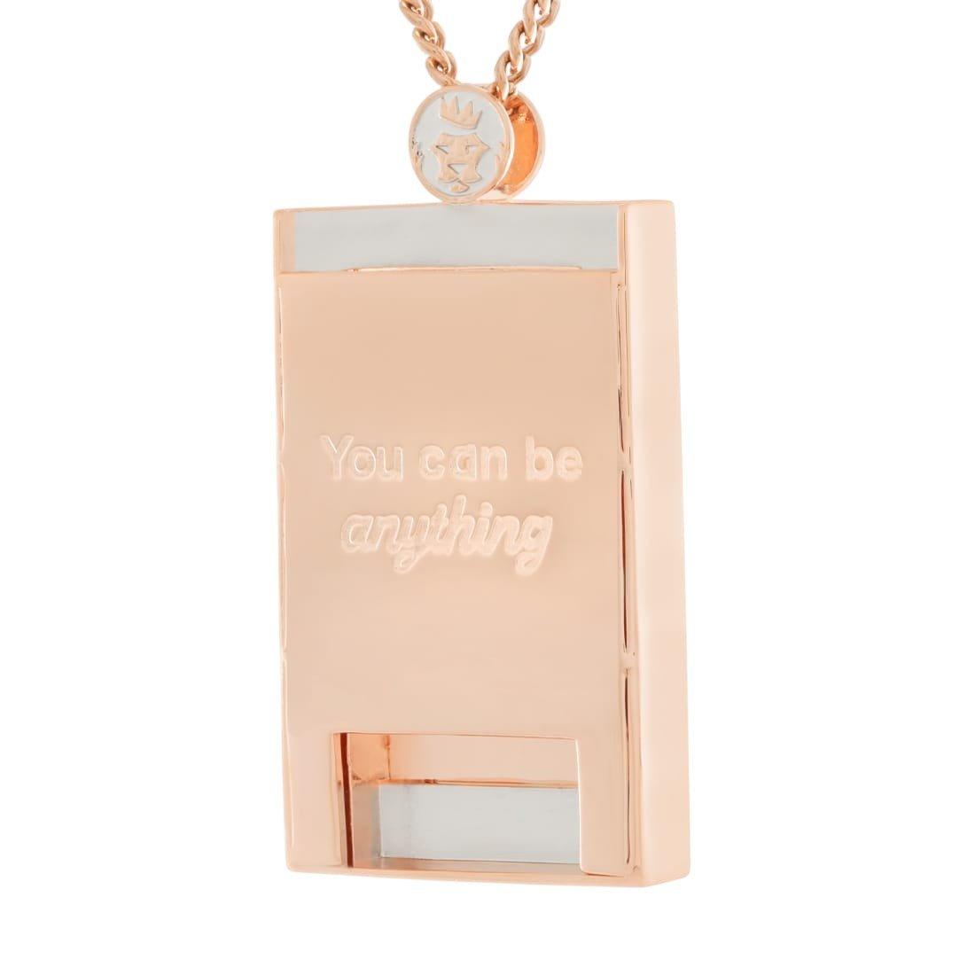 King Ice X Barbie You Can Be Anything Portrait Necklace - Rose Gold - ROSE GOLD