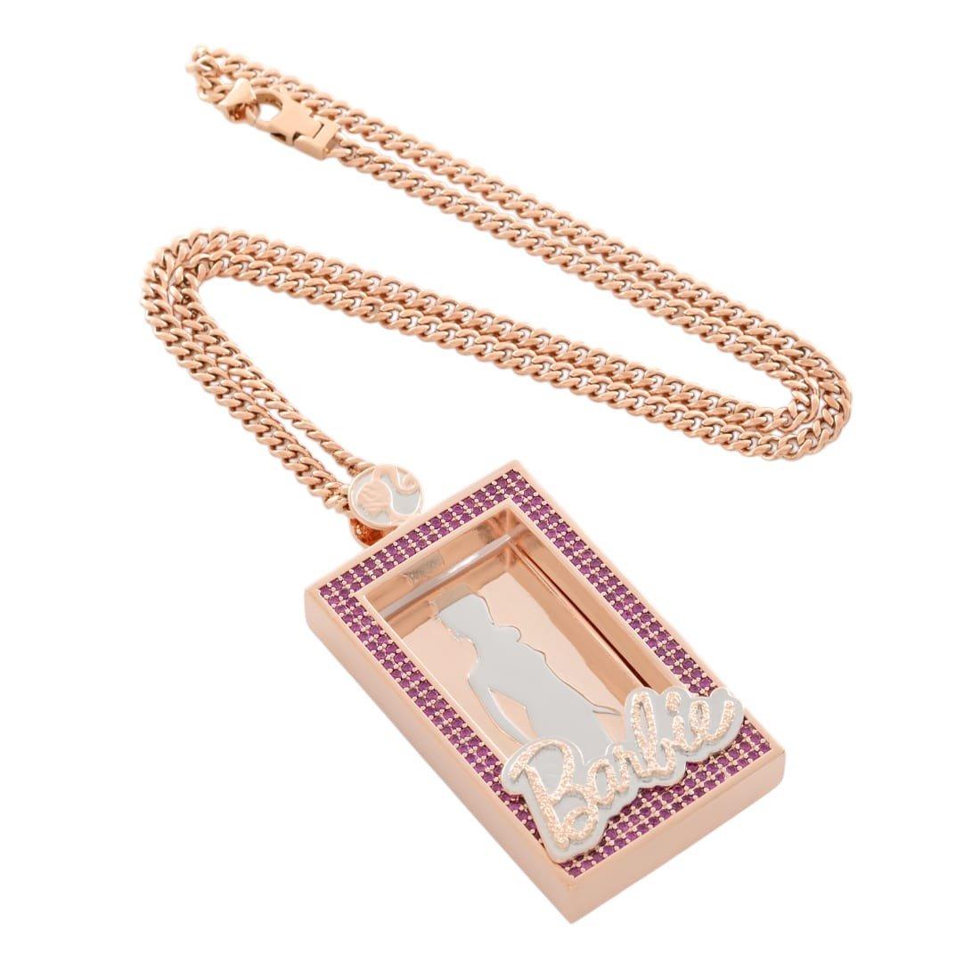 King Ice X Barbie You Can Be Anything Portrait Necklace - Rose Gold - ROSE GOLD