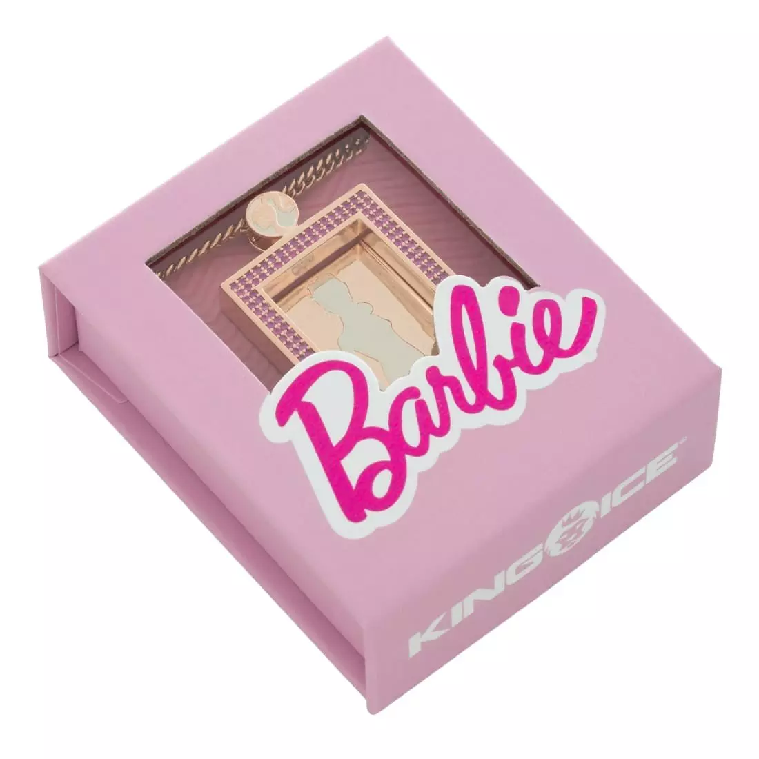 King Ice X Barbie You Can Be Anything Portrait Necklace - Rose Gold - ROSE GOLD