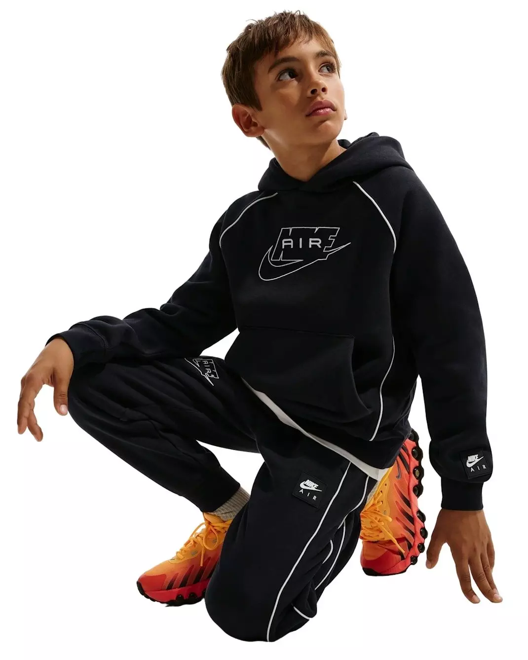 Nike Big Boys' Air Fleece Joggers - Black - BLACK