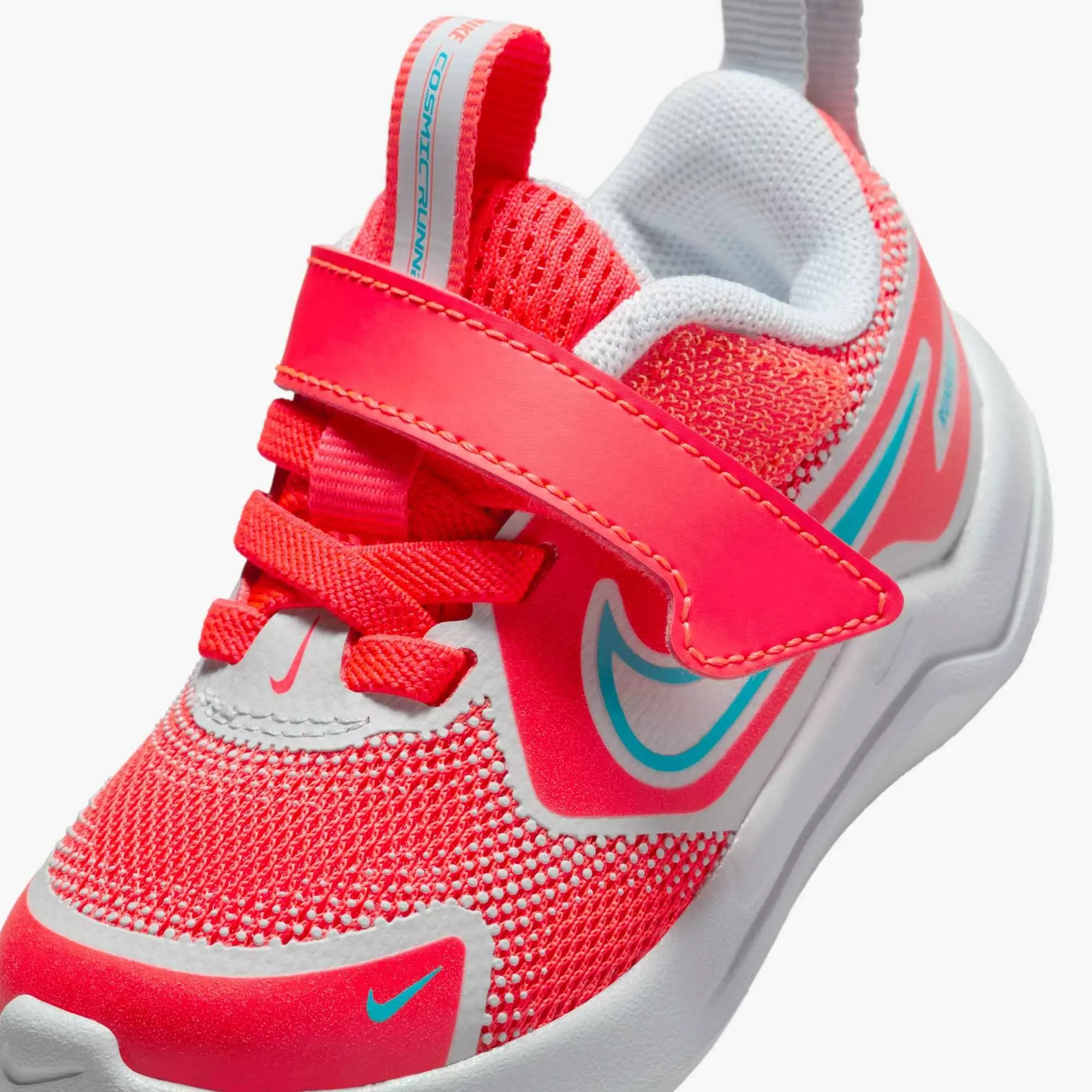 Nike Cosmic Runner "Bright Crimson/Pure Platinum/Black/Dusty Cactus" Infant Boys' Running Shoe - CRIMSON/WHITE/TURQUOISE