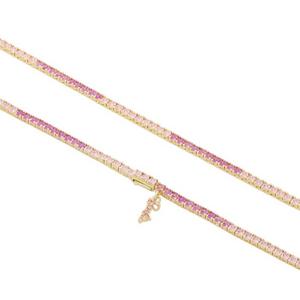 King Ice X Barbie 3mm You Can Be Anything Tennis Chain - Gold/Pink - GOLD/PINK