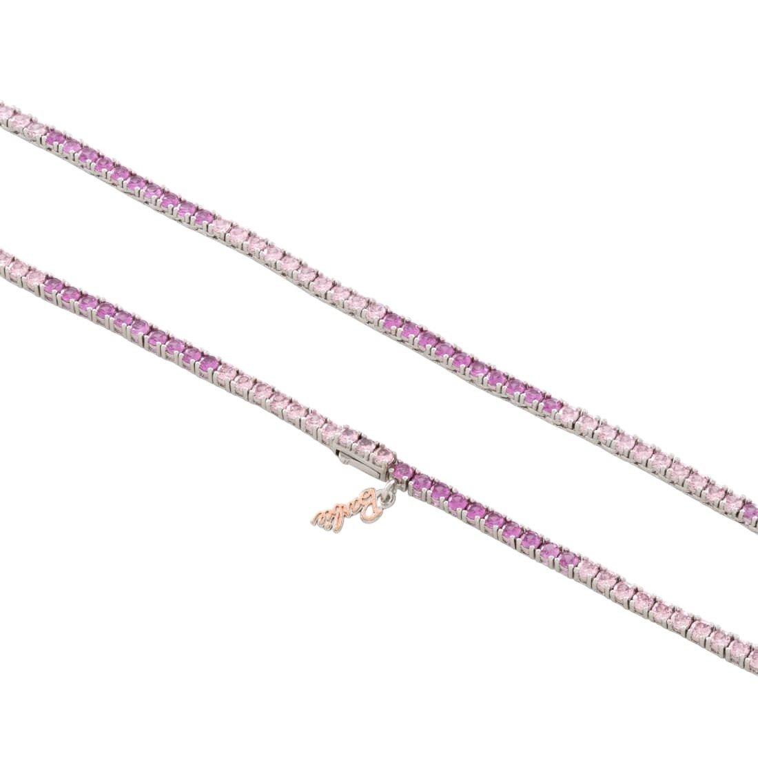 King Ice X Barbie 3mm You Can Be Anything Tennis Chain - White Gold/Pink - WHITE GOLD/PINK
