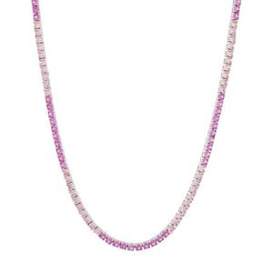 King Ice X Barbie 3mm You Can Be Anything Tennis Chain - White Gold/Pink - WHITE GOLD/PINK
