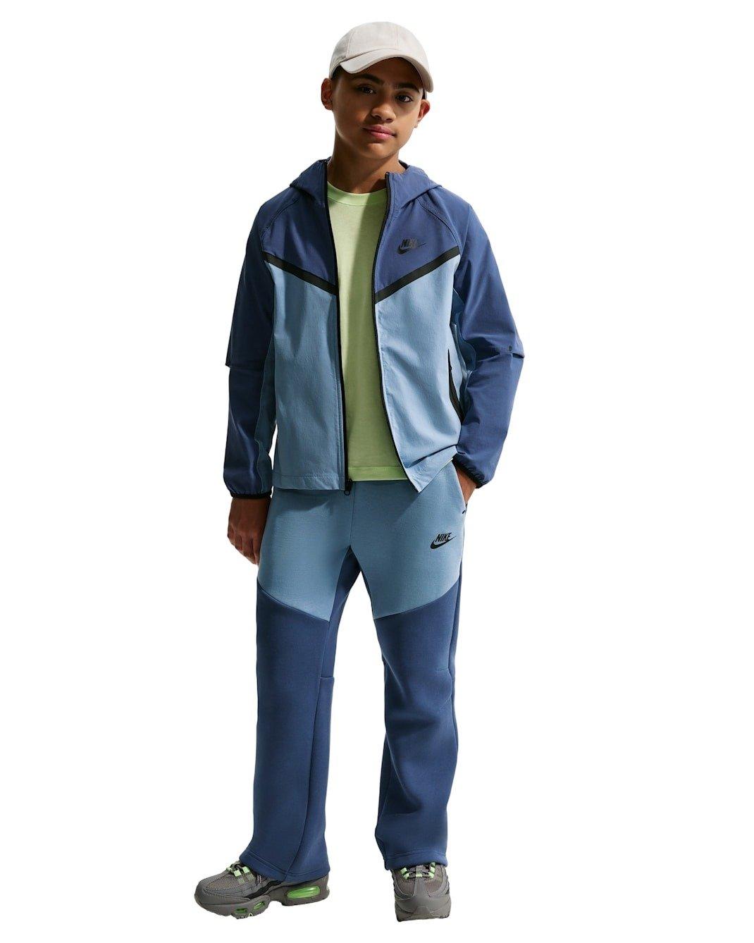 Nike Big Kids' Sportswear Tech Fleece Open-Hem Pants - Blue - BLUE Thumbnail View 1