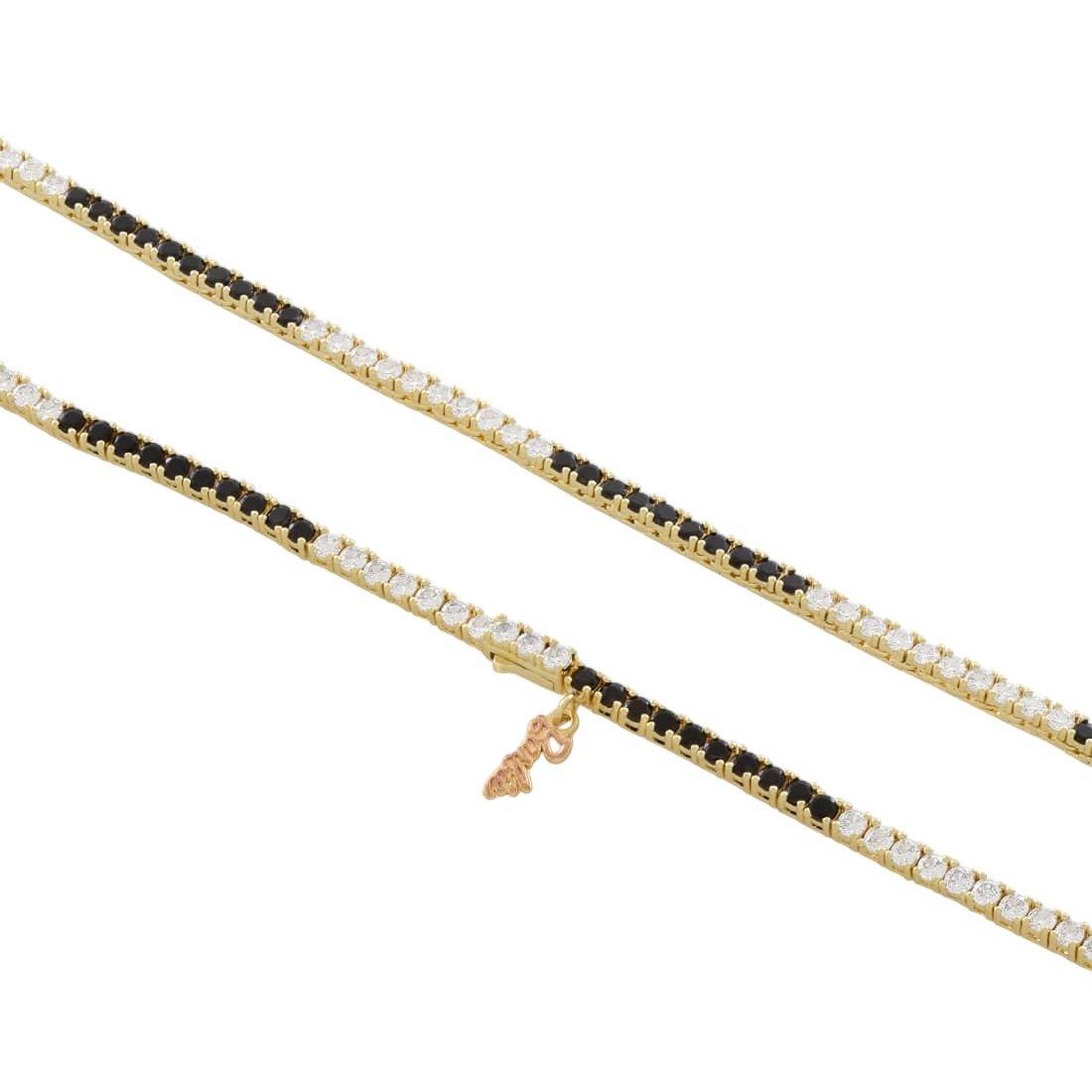 King Ice X Barbie 3mm Forever Icon Tennis Chain - Gold/Black - GOLD/BLACK