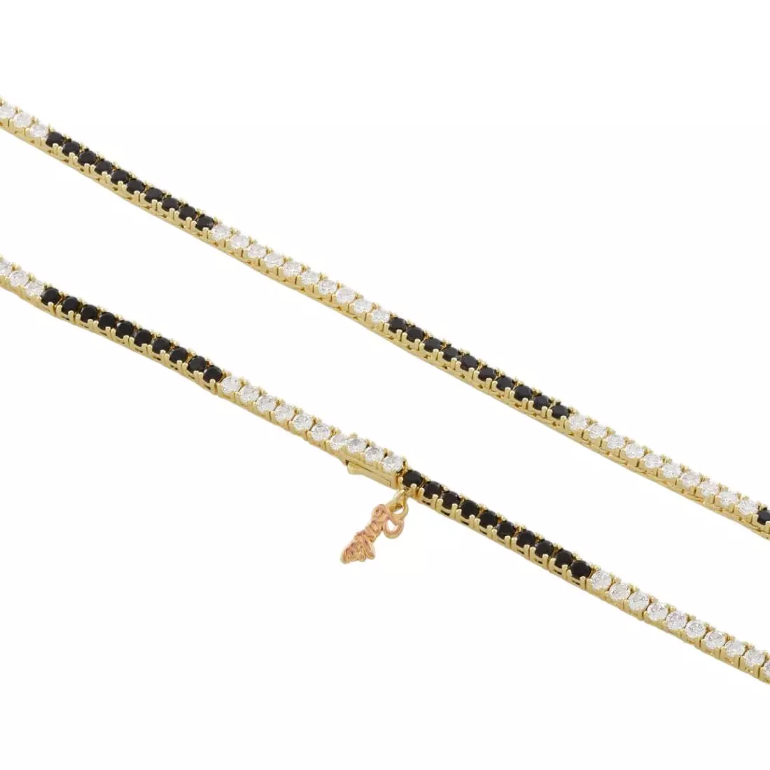 King Ice X Barbie 3mm Forever Icon Tennis Chain - Gold/Black - GOLD/BLACK