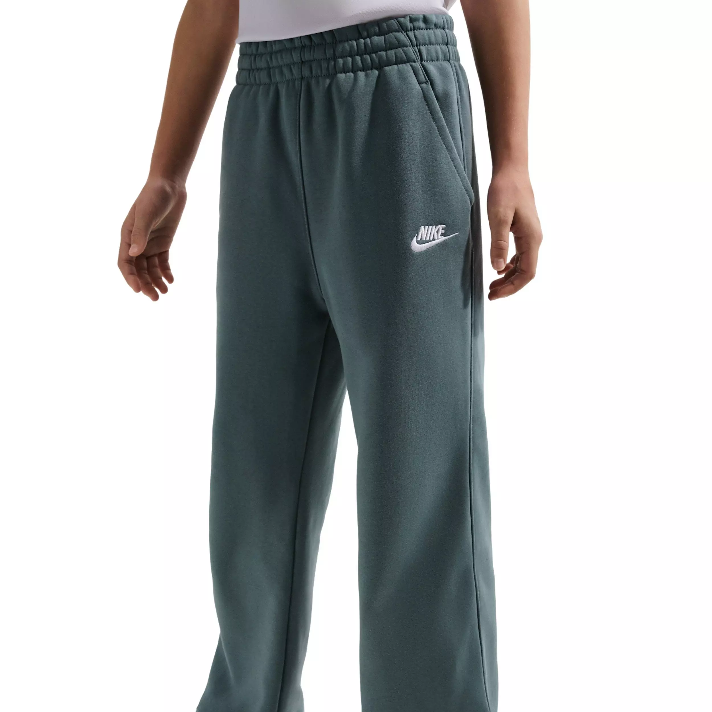 Nike Big Girls' Sportswear Club Fleece Wide-Leg Pants -Mineral Slate - MINERAL SLATE