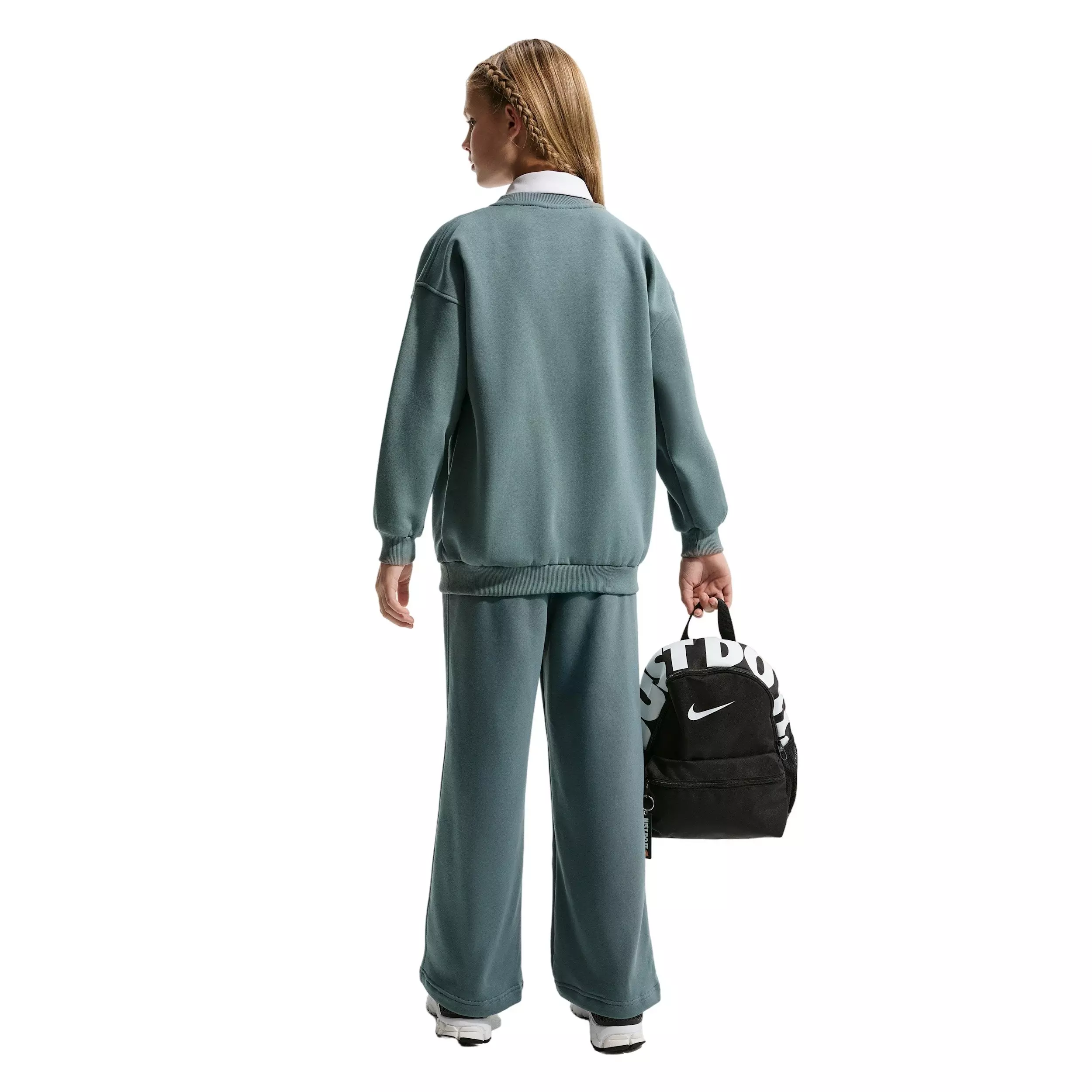 Nike Big Girls' Sportswear Club Fleece Wide-Leg Pants - Mineral Slate - MINERAL SLATE