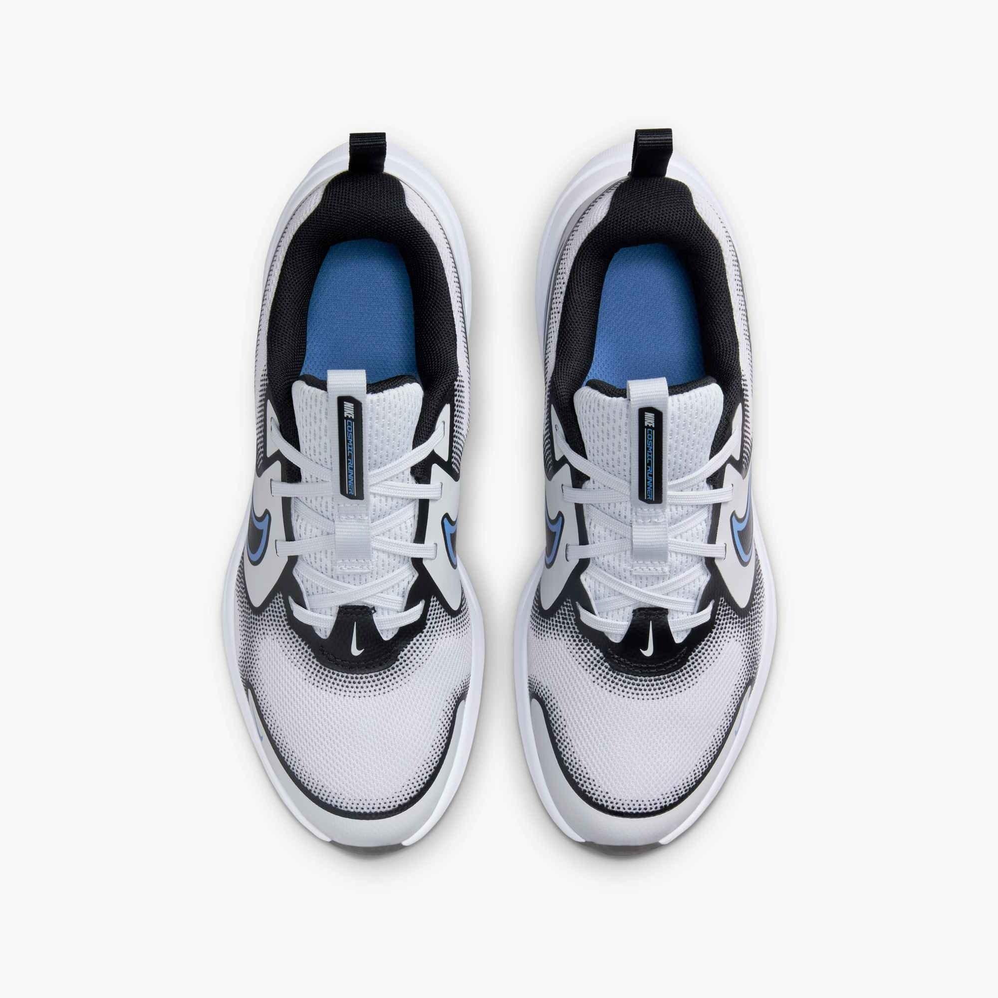 Nike Cosmic Runner "Pure Platinum/Black/White/Blue Beyond" Grade School Boys' Running Shoe - GREY/BLACK/WHITE/BLUE Thumbnail View 3