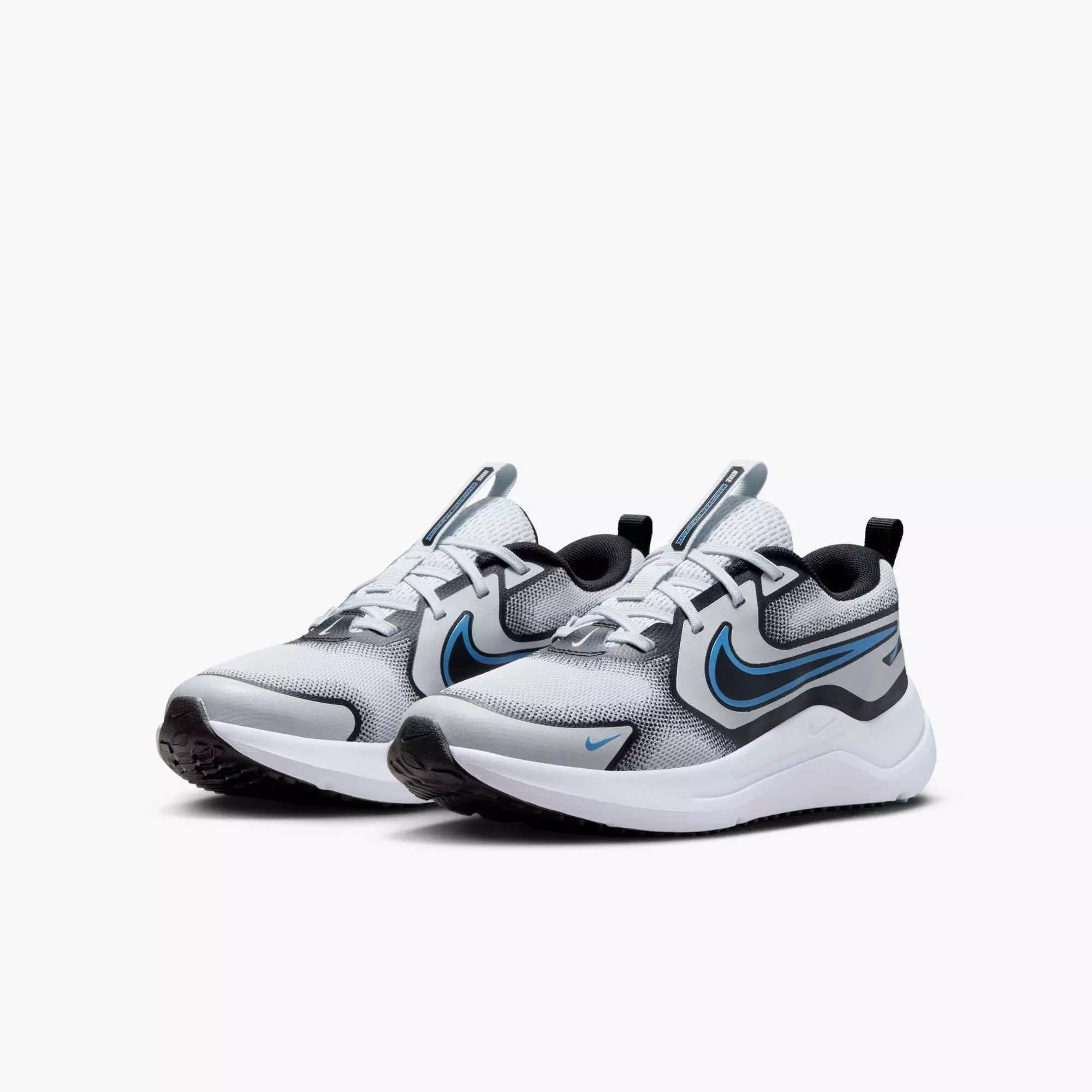 Nike Cosmic Runner "Pure Platinum/Black/White/Blue Beyond" Grade School Boys' Running Shoe - GREY/BLACK/WHITE/BLUE