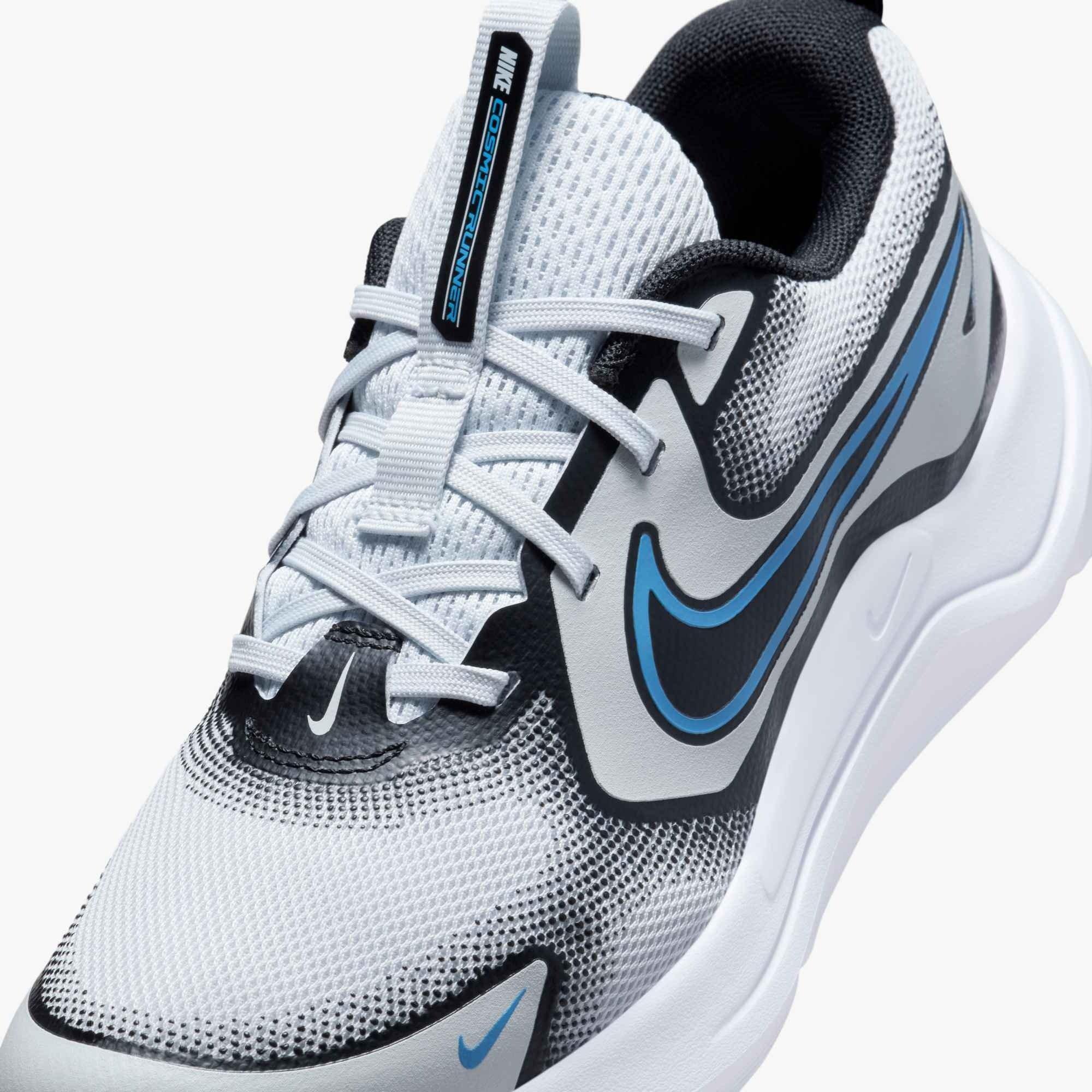 Nike Cosmic Runner "Pure Platinum/Black/White/Blue Beyond" Grade School Boys' Running Shoe - GREY/BLACK/WHITE/BLUE Thumbnail View 6