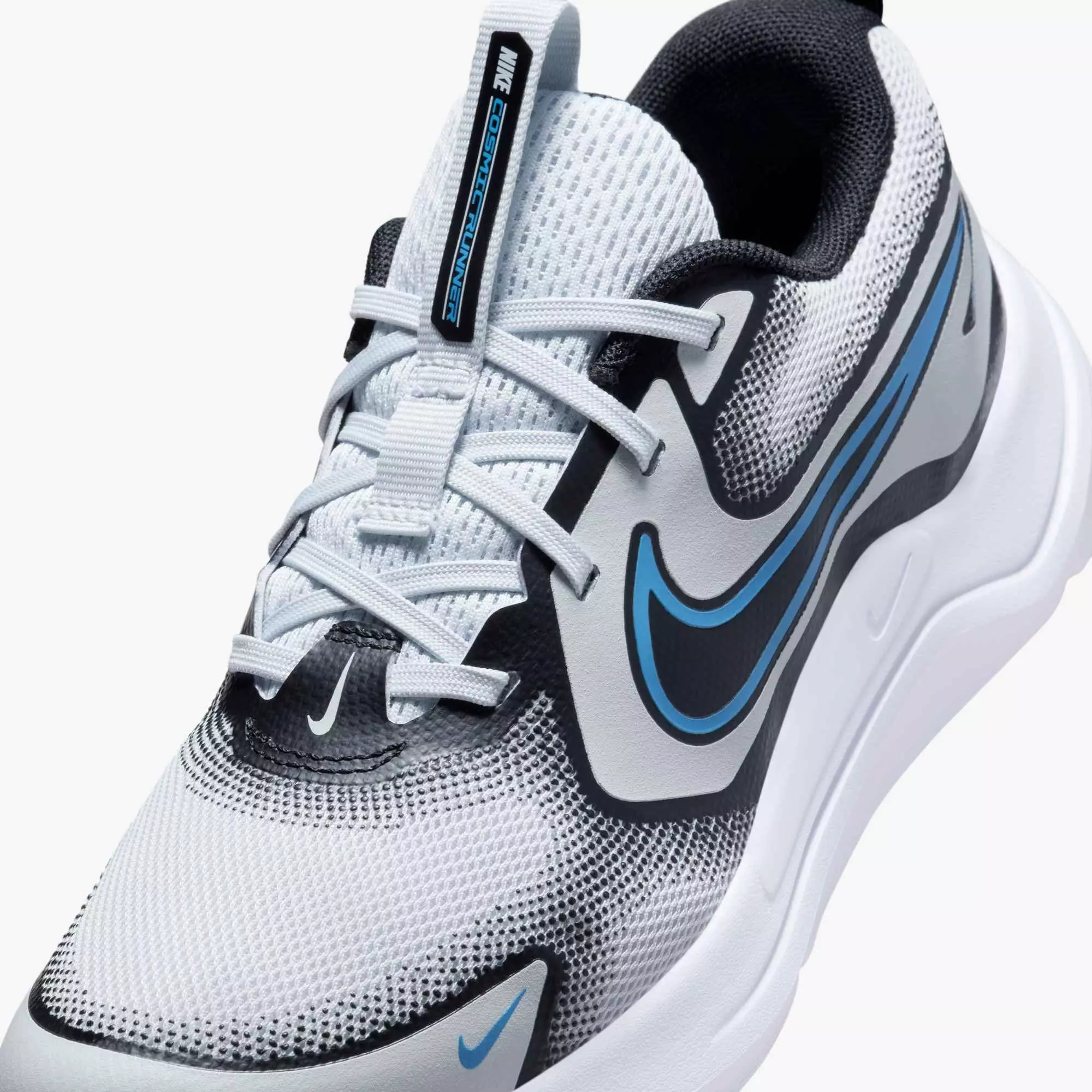 Nike Cosmic Runner "Pure Platinum/Black/White/Blue Beyond" Grade School Boys' Running Shoe - GREY/BLACK/WHITE/BLUE