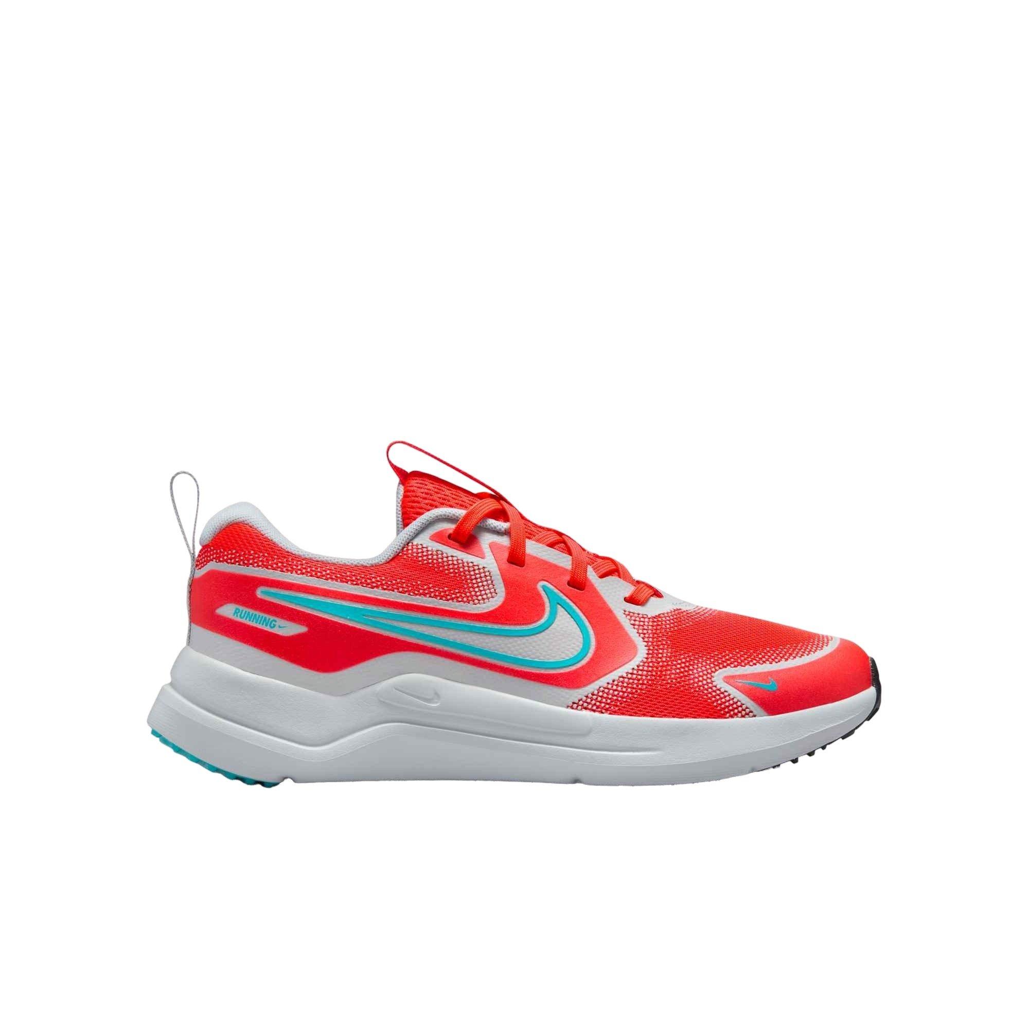 Nike Cosmic Runner "Bright Crimson/Pure Platinum/Black/Dusty Cactus" Grade School Boys' Running Shoe - CRIMSON/WHITE/TURQUOISE Thumbnail View 1