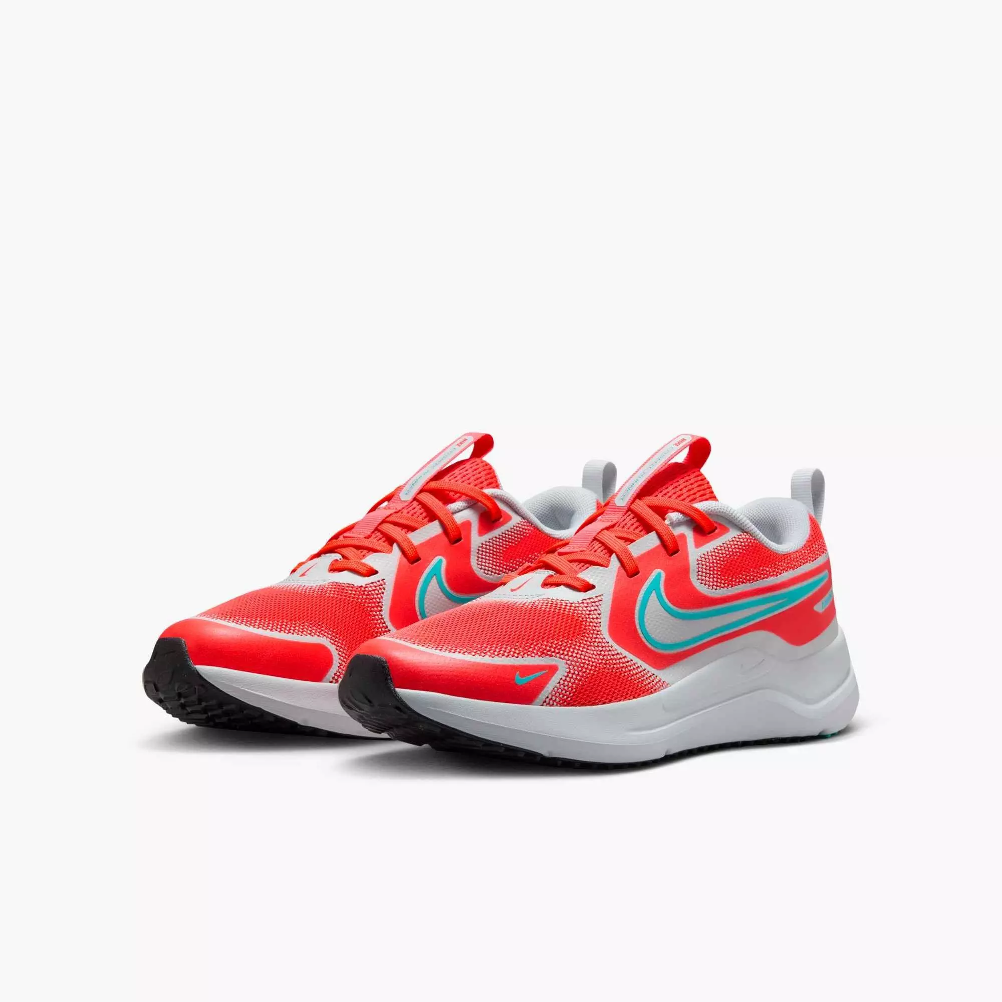 Nike Cosmic Runner "Bright Crimson/Pure Platinum/Black/Dusty Cactus" Grade School Boys' Running Shoe - CRIMSON/WHITE/TURQUOISE