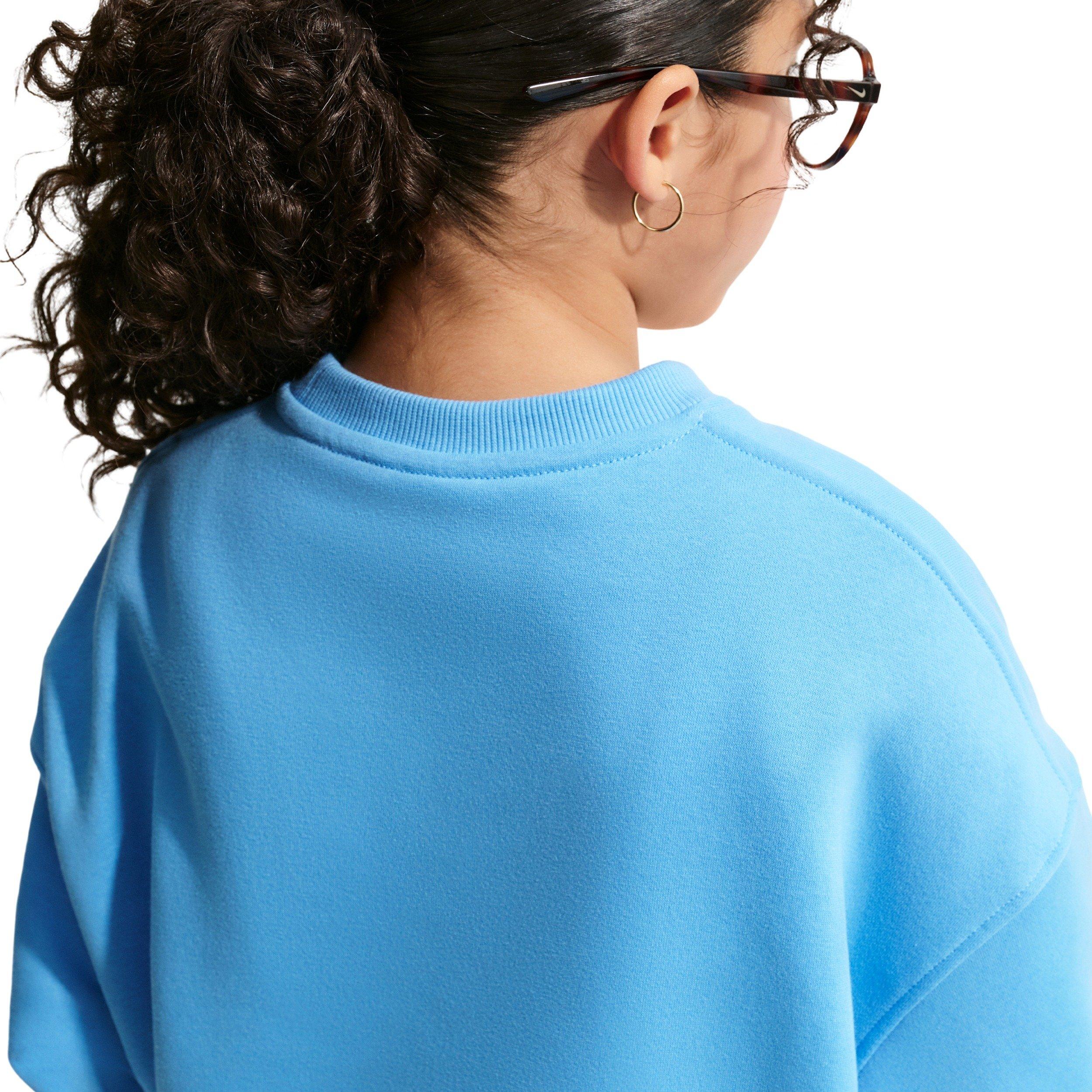 Nike Big Girls' Sportswear Club Fleece Boxy Crew-Neck Sweatshirt - Blue - BLUE Thumbnail View 2