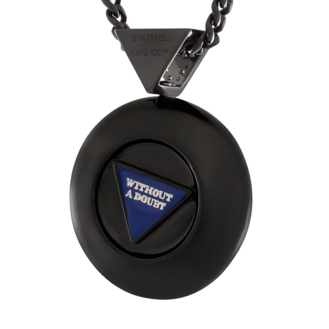 King Ice X Magic 8 Ball Necklace - Black - BLACK