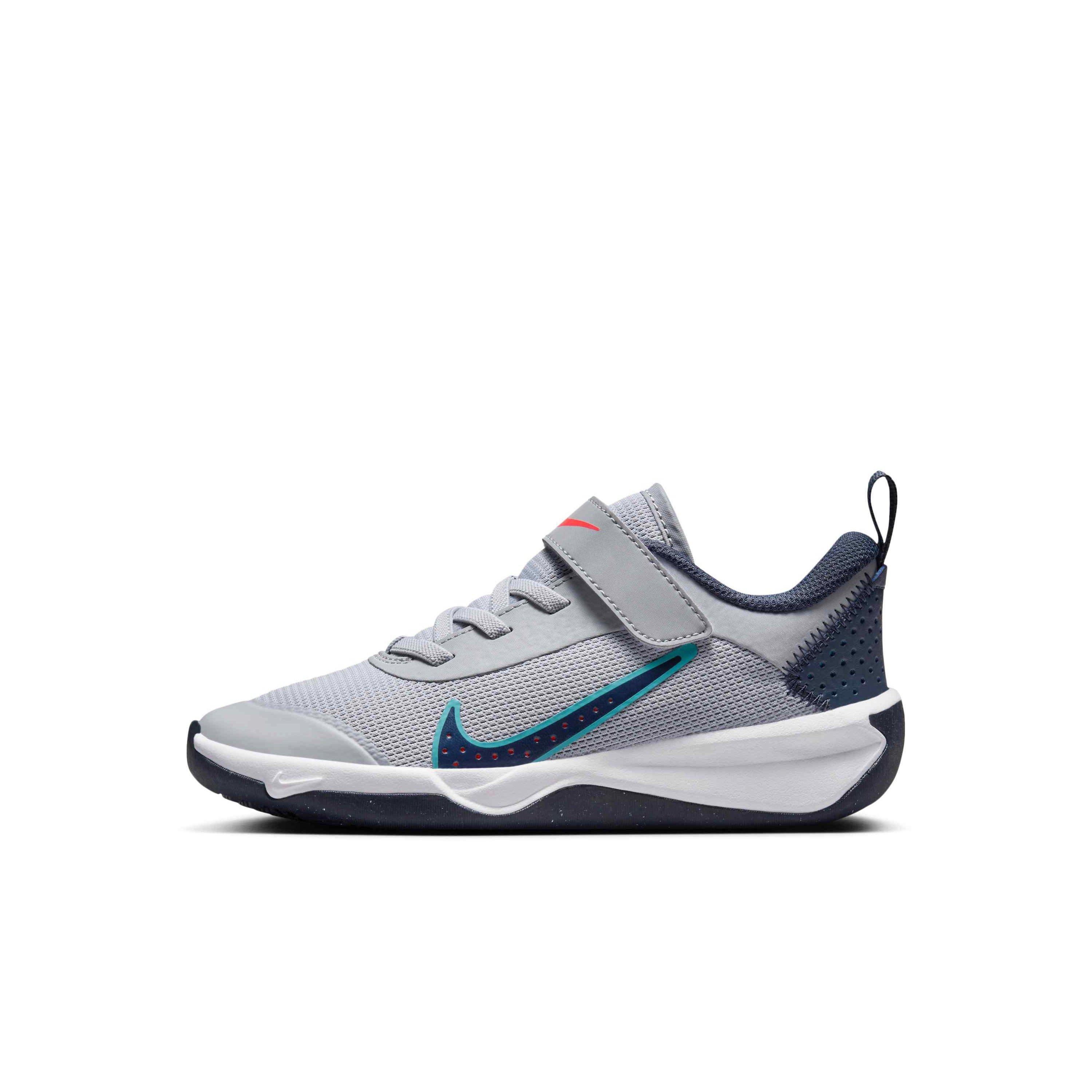 Nike Omni Multi-Court Preschool Boys' "Wolf Grey/Bright Crimson/Dusty Cactus/Thunder Blue" Shoe