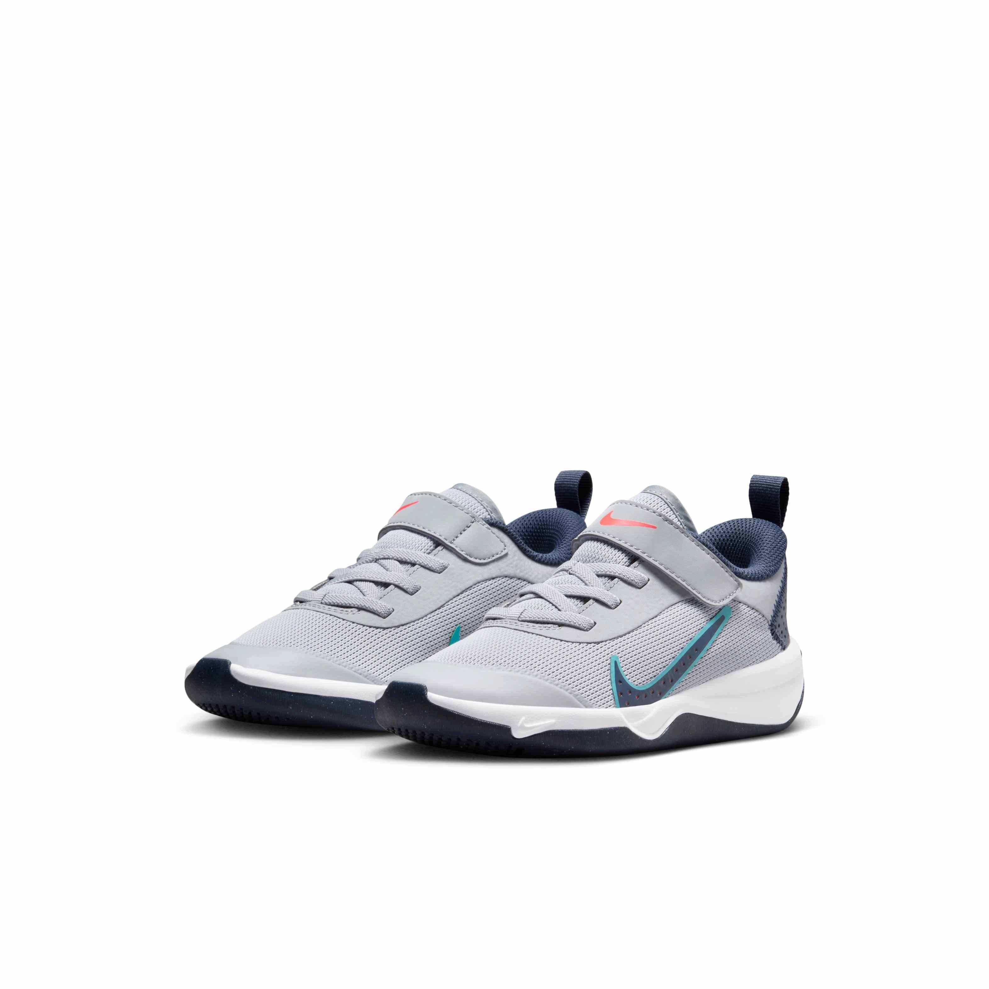 Nike Omni Multi-Court Preschool Boys' "Wolf Grey/Bright Crimson/Dusty Cactus/Thunder Blue" Shoe